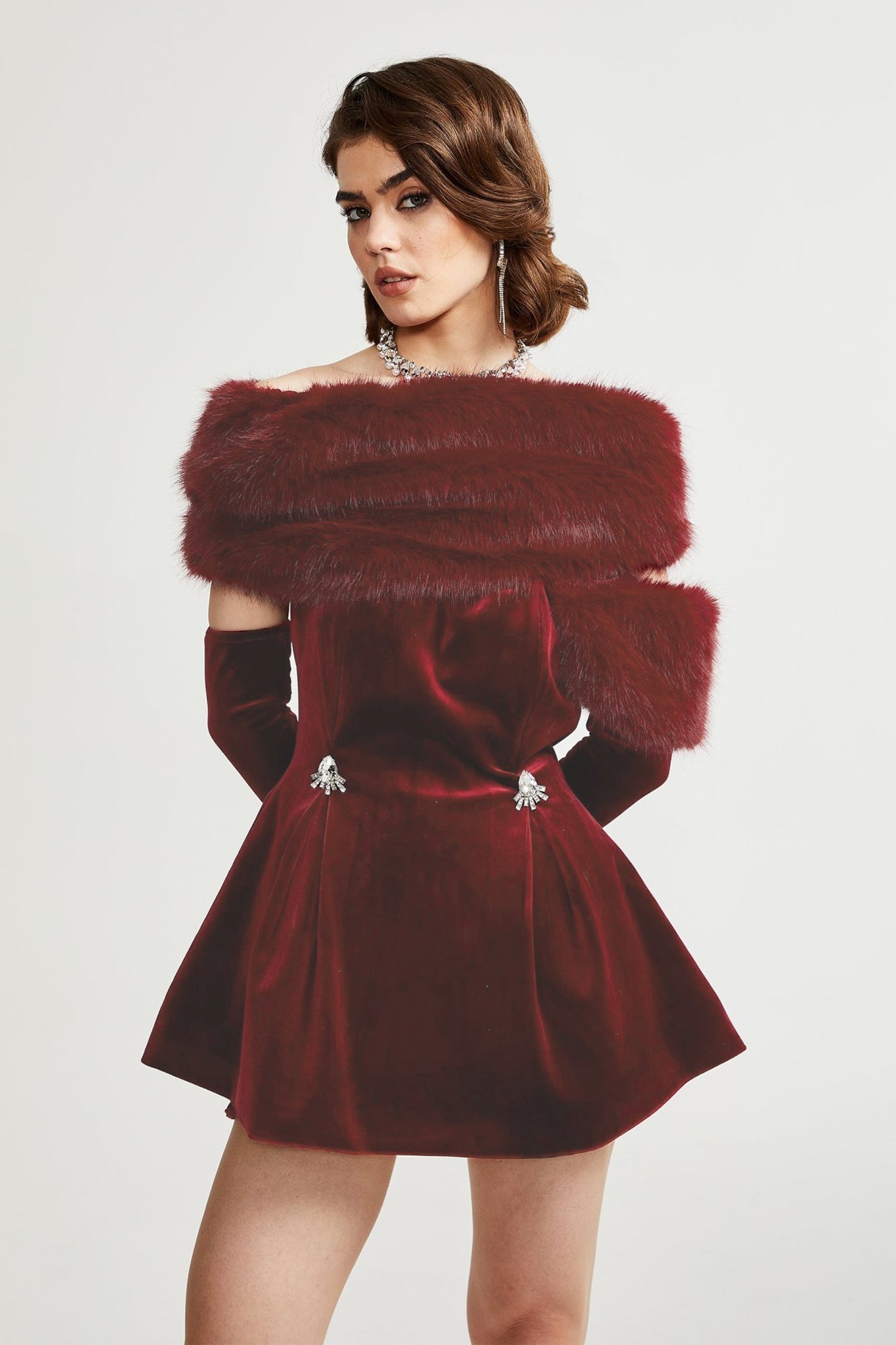 Wivika Velvet Mini Dress by SIENA