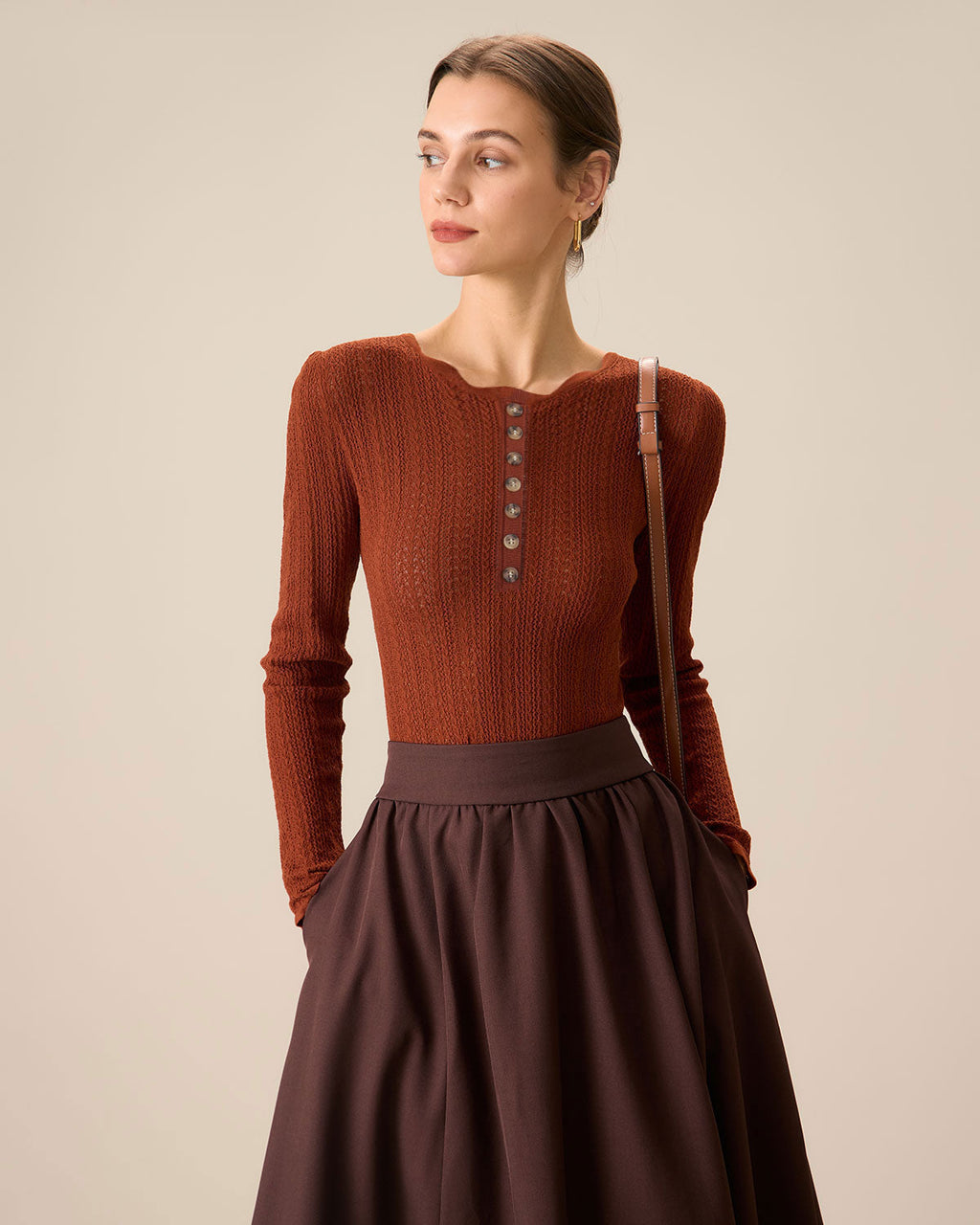 Kahverengi Knit Top by SIENA