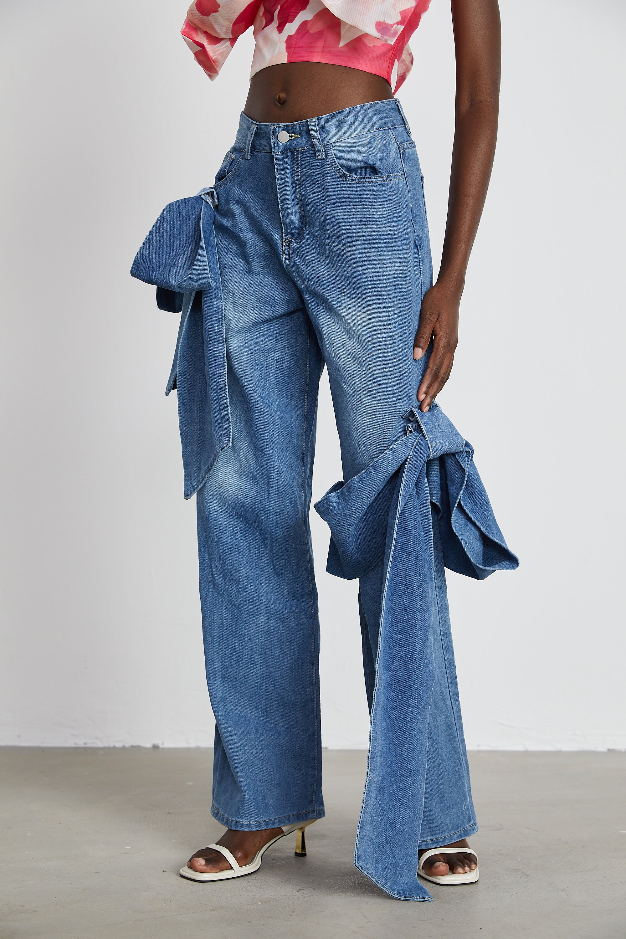 Ysabella Bow Wide Leg Jeans by SIENA