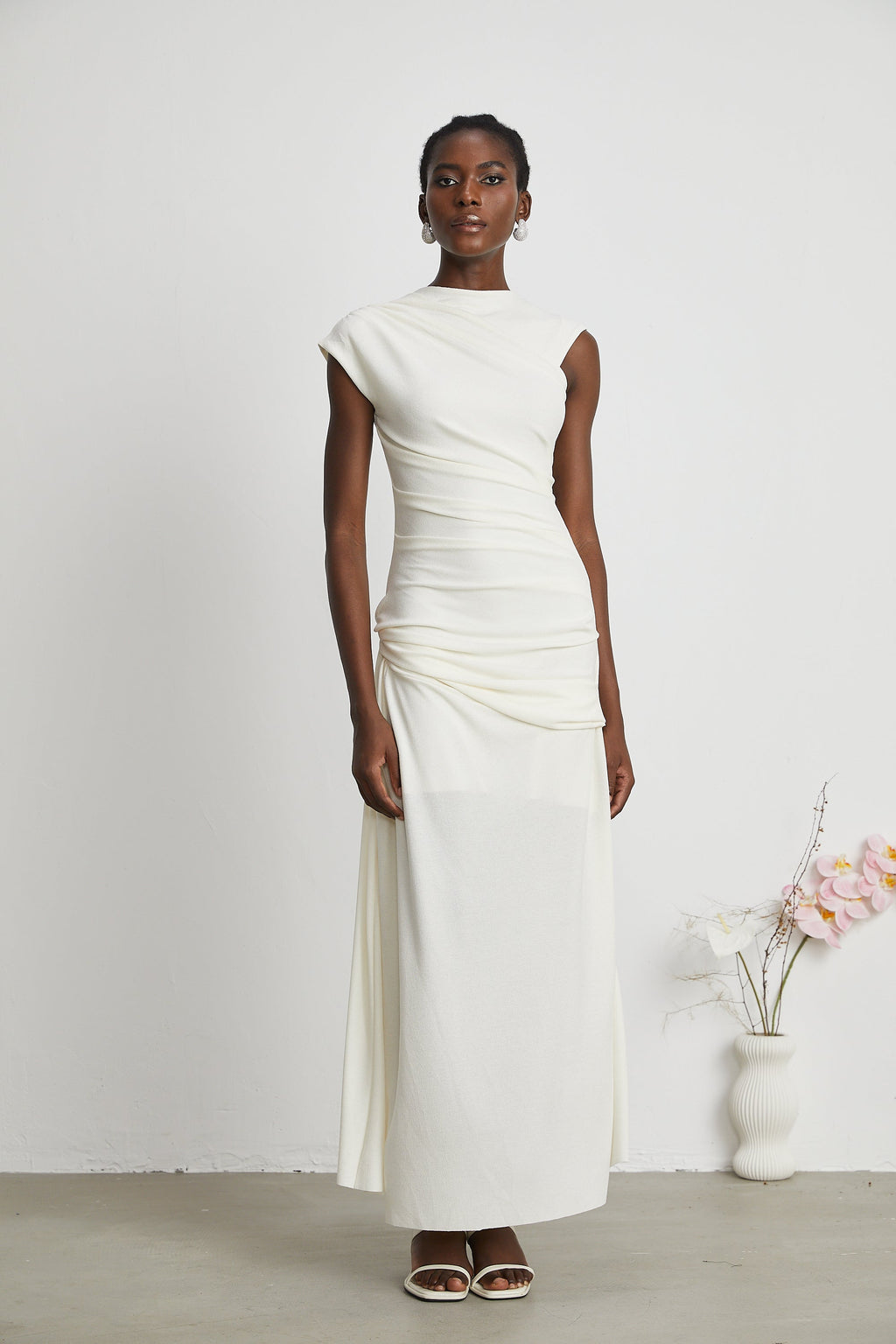Lanetta Asymmetric Midi Dress by SIENA