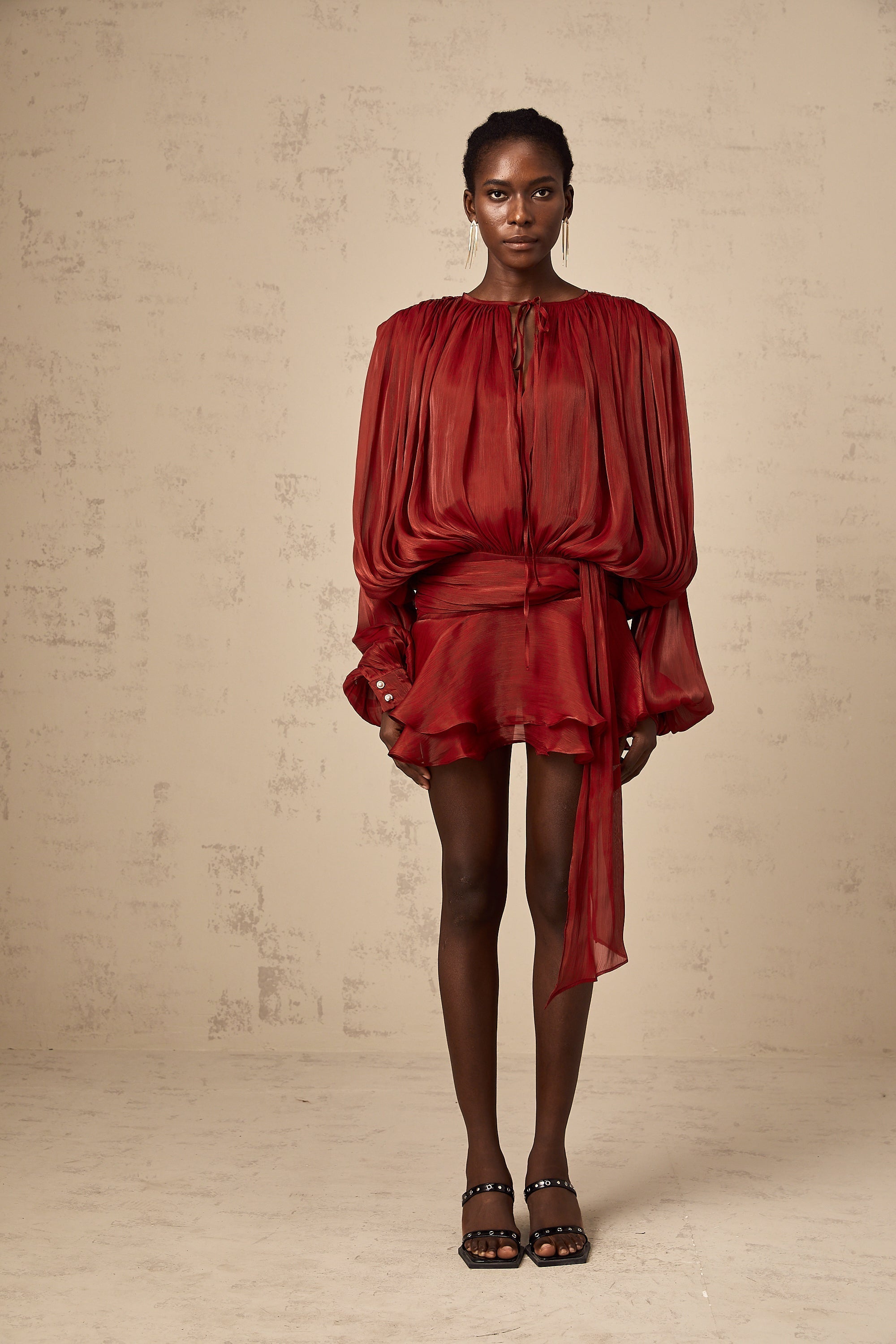 Eugenie Pleated Mini Dress by SIENA - image 4
