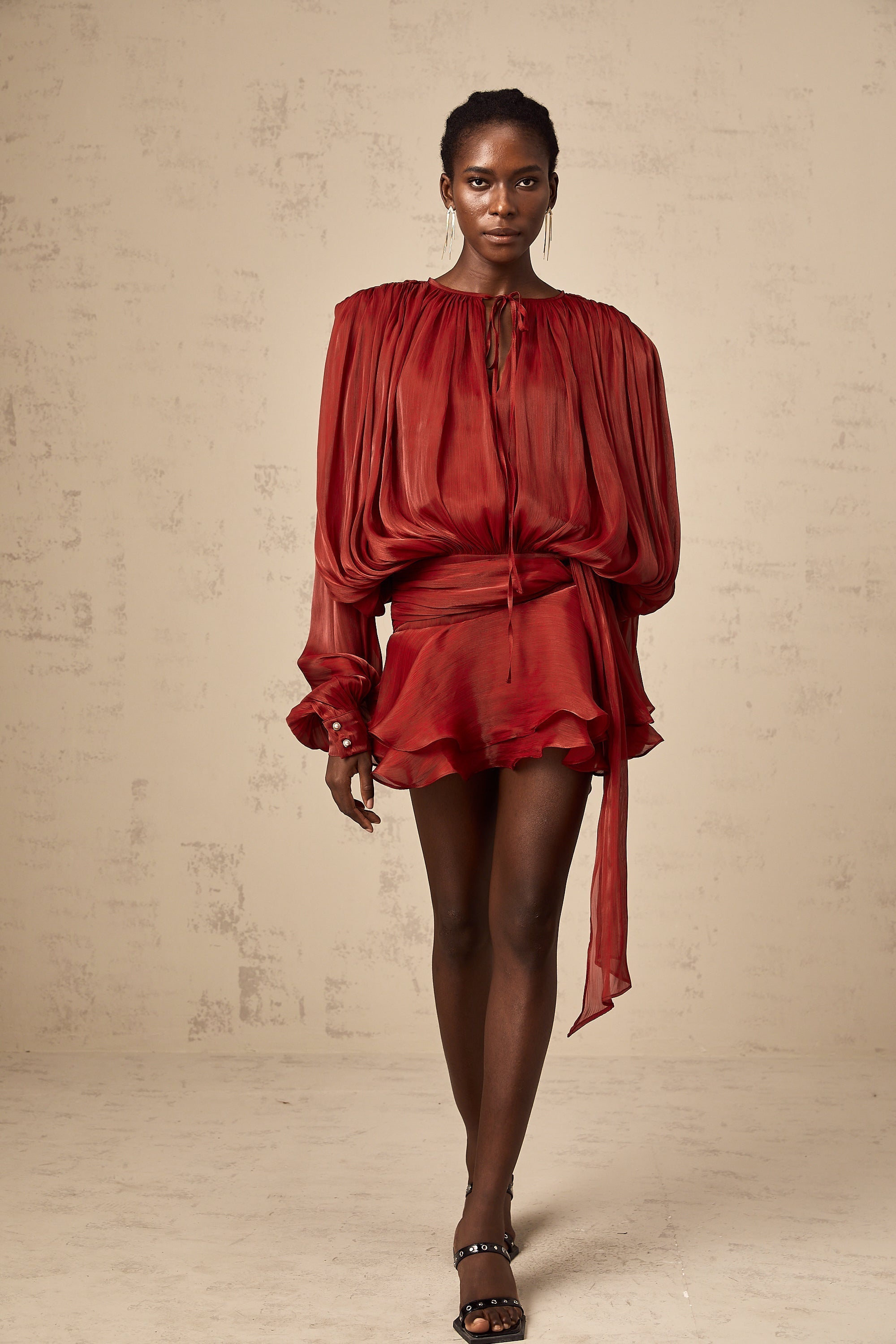 Eugenie Pleated Mini Dress by SIENA - image 6