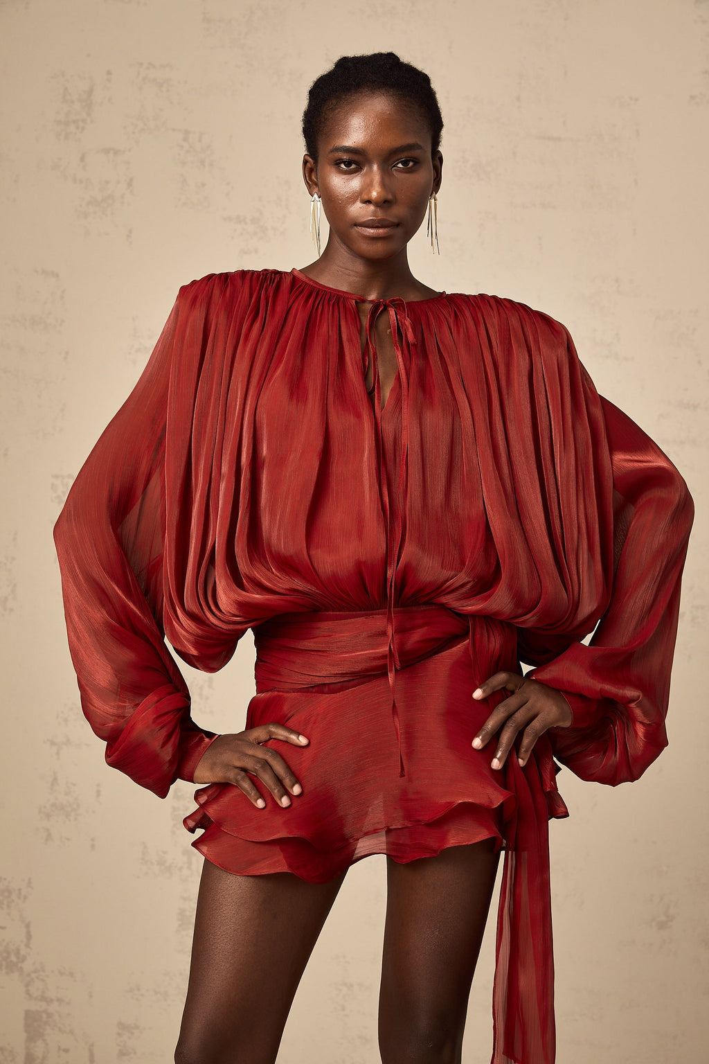 Eugenie Pleated Mini Dress by SIENA - image 9