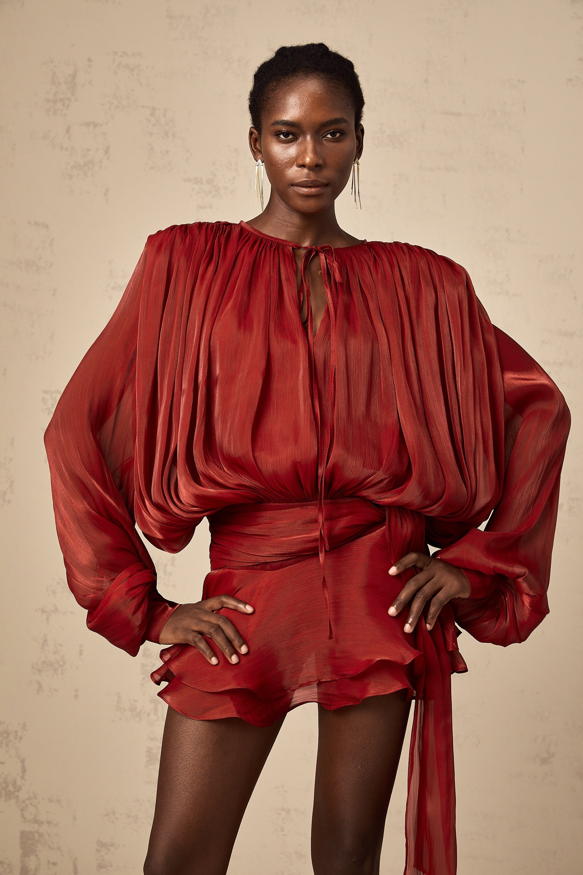 Eugenie Pleated Mini Dress by SIENA - image 9