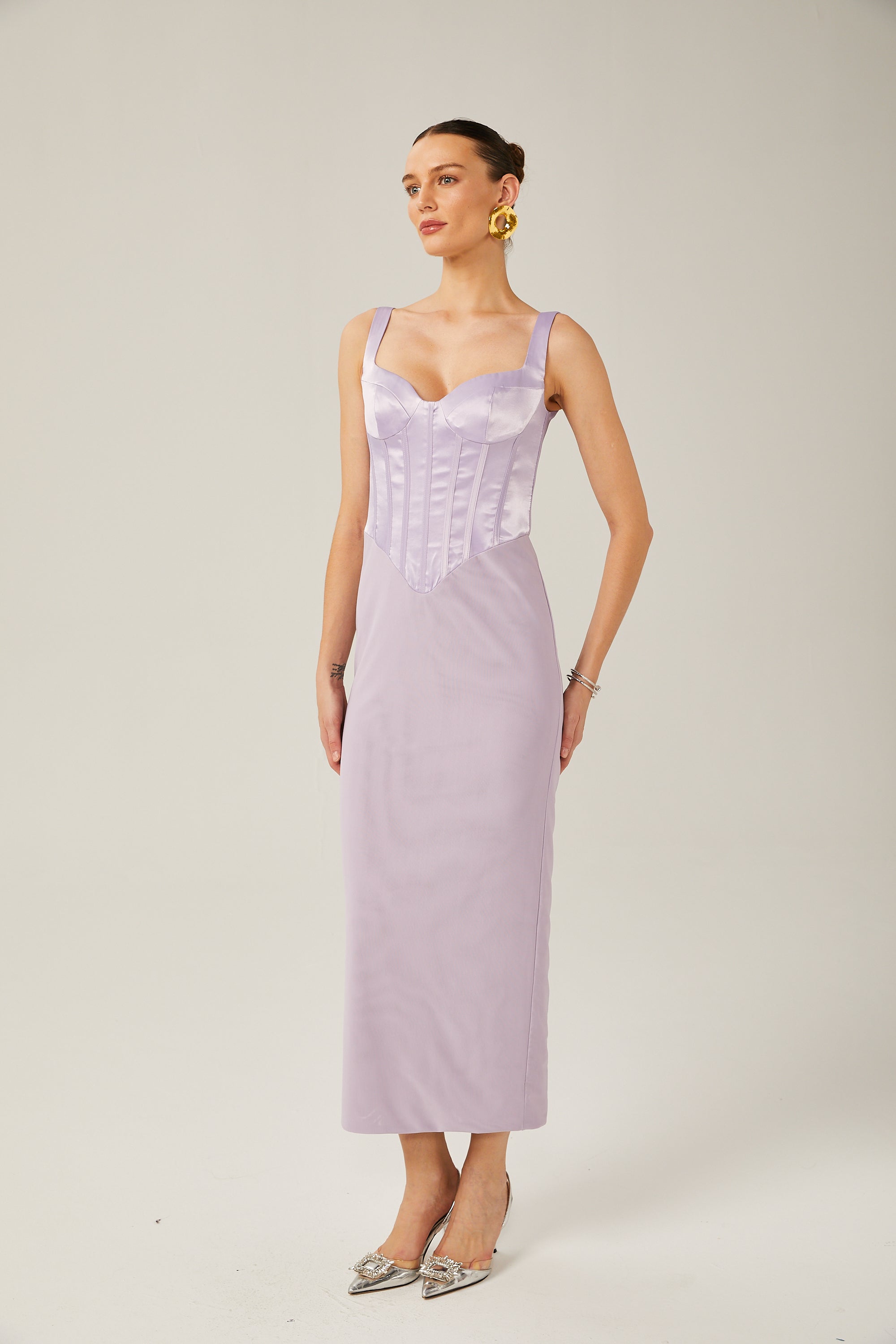 Amelina Corset Satin Dress by SIENA - image 5