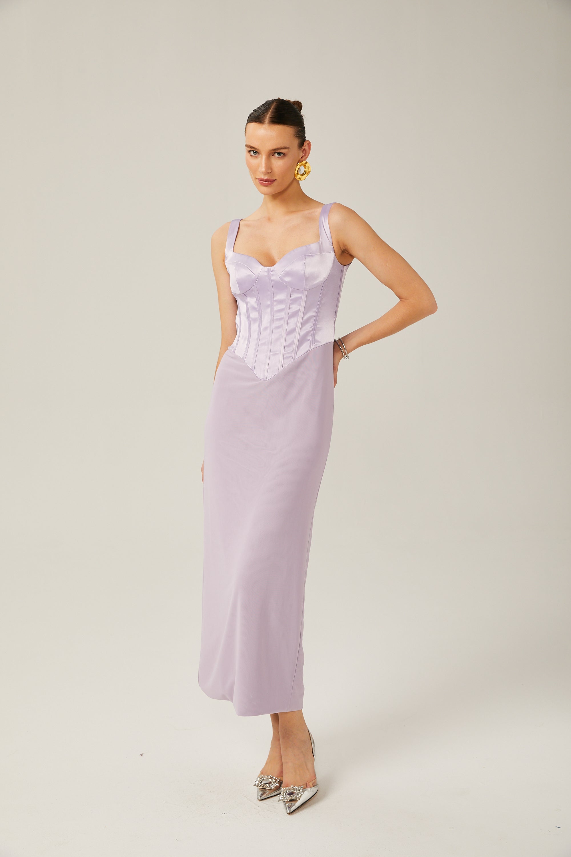 Amelina Corset Satin Dress by SIENA - image 3