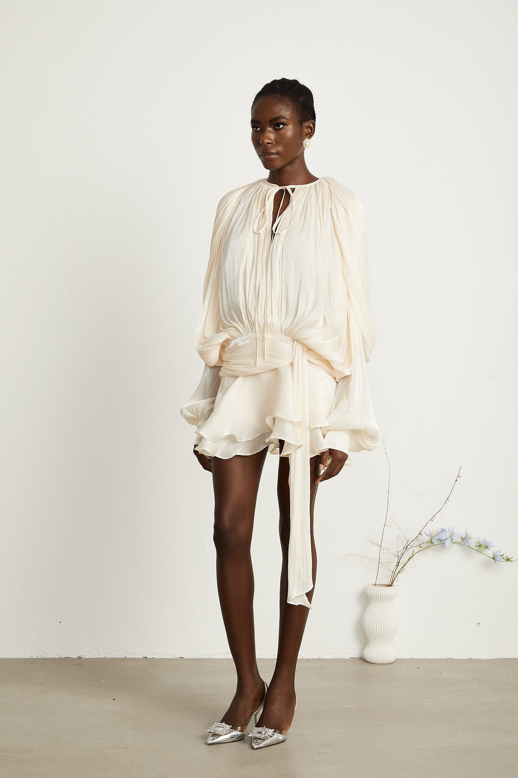 Eugenie Pleated Mini Dress by SIENA - image 6