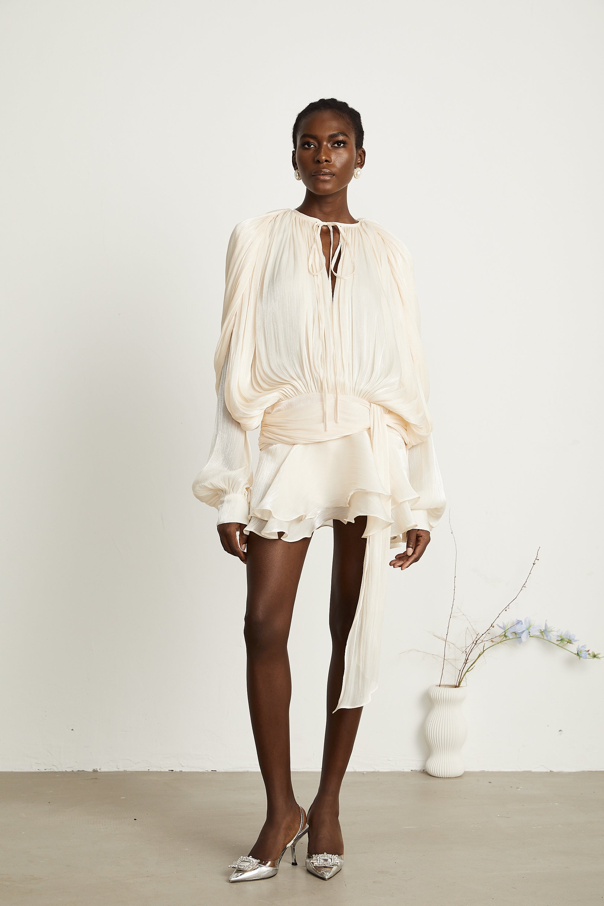 Eugenie Pleated Mini Dress by SIENA - image 7