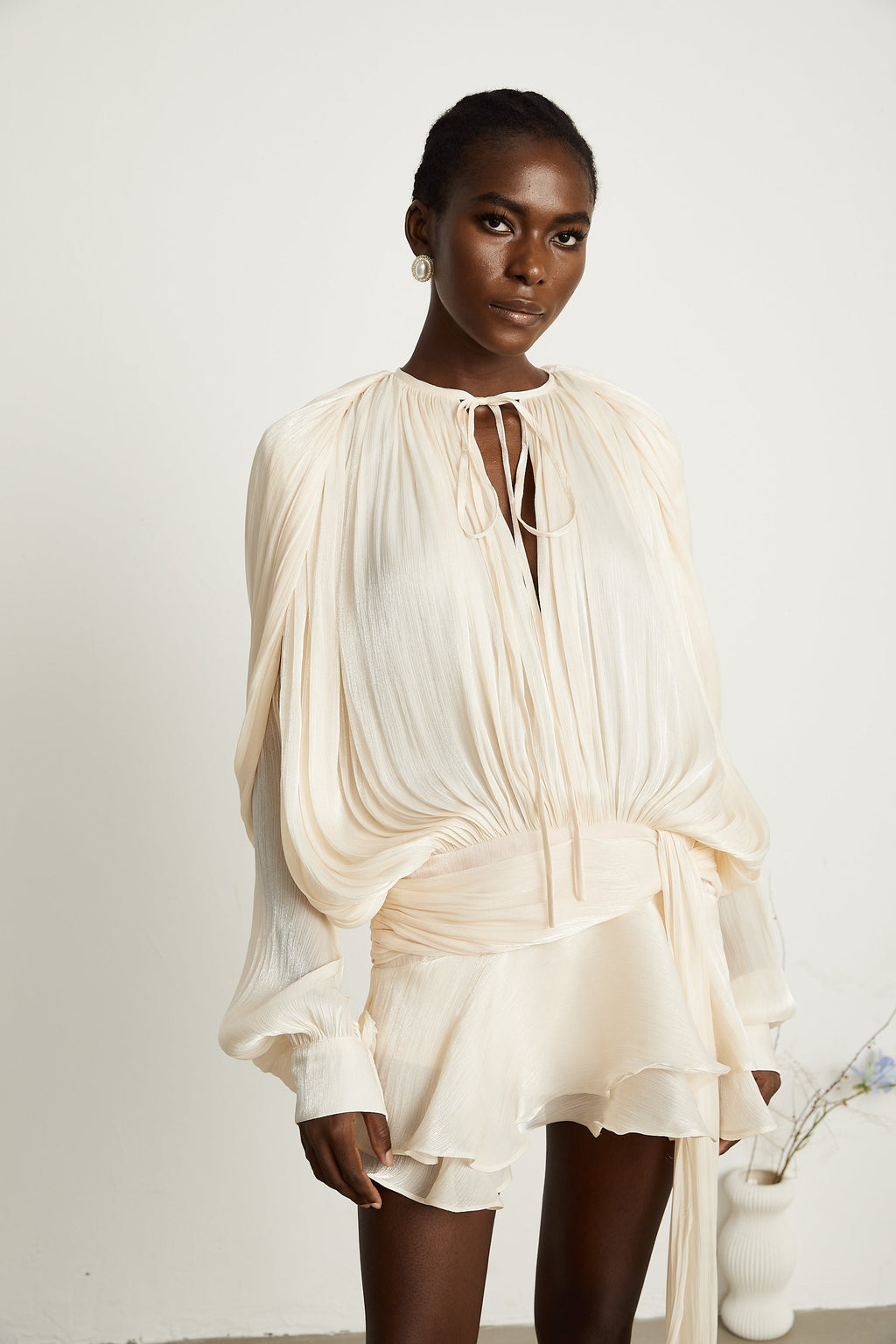 Eugenie Pleated Mini Dress by SIENA - image 9