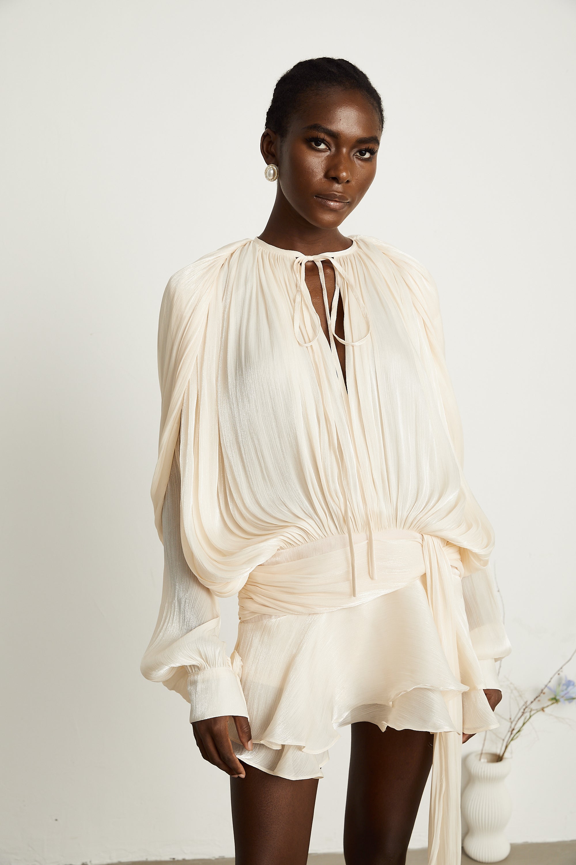 Eugenie Pleated Mini Dress by SIENA - image 9