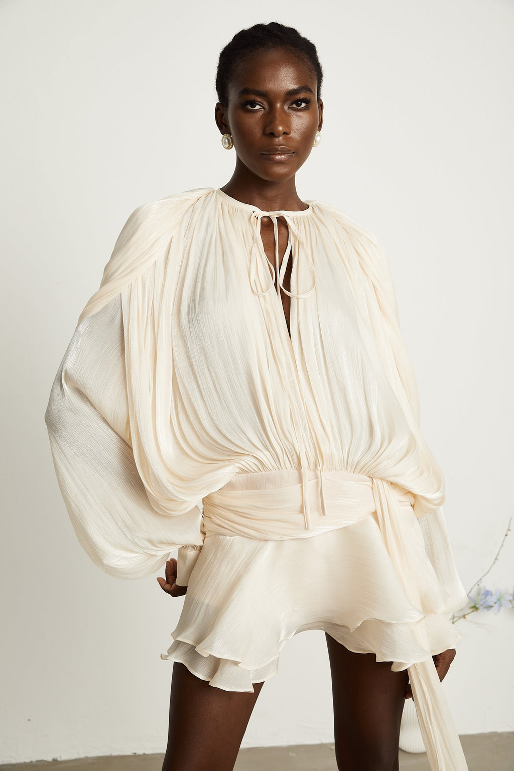 Eugenie Pleated Mini Dress by SIENA - image 11