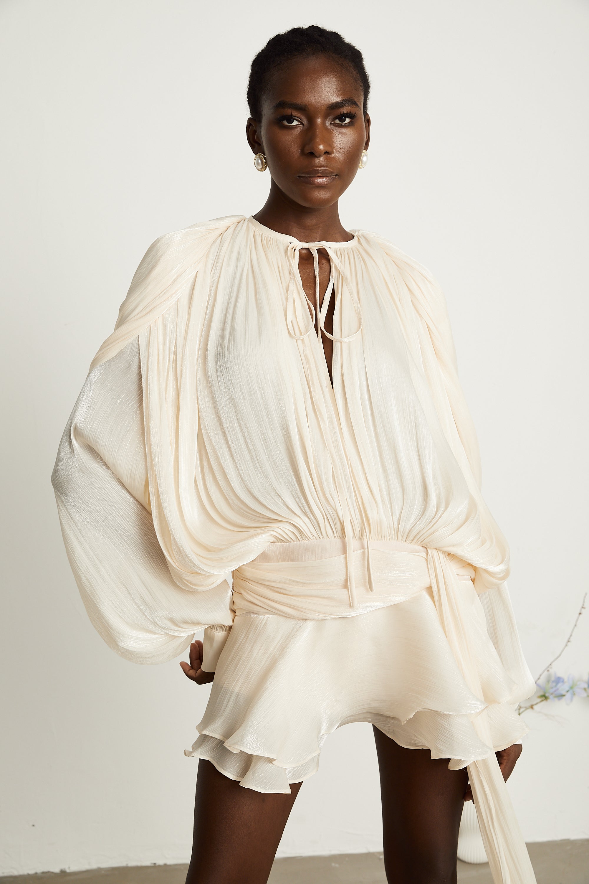 Eugenie Pleated Mini Dress by SIENA - image 11
