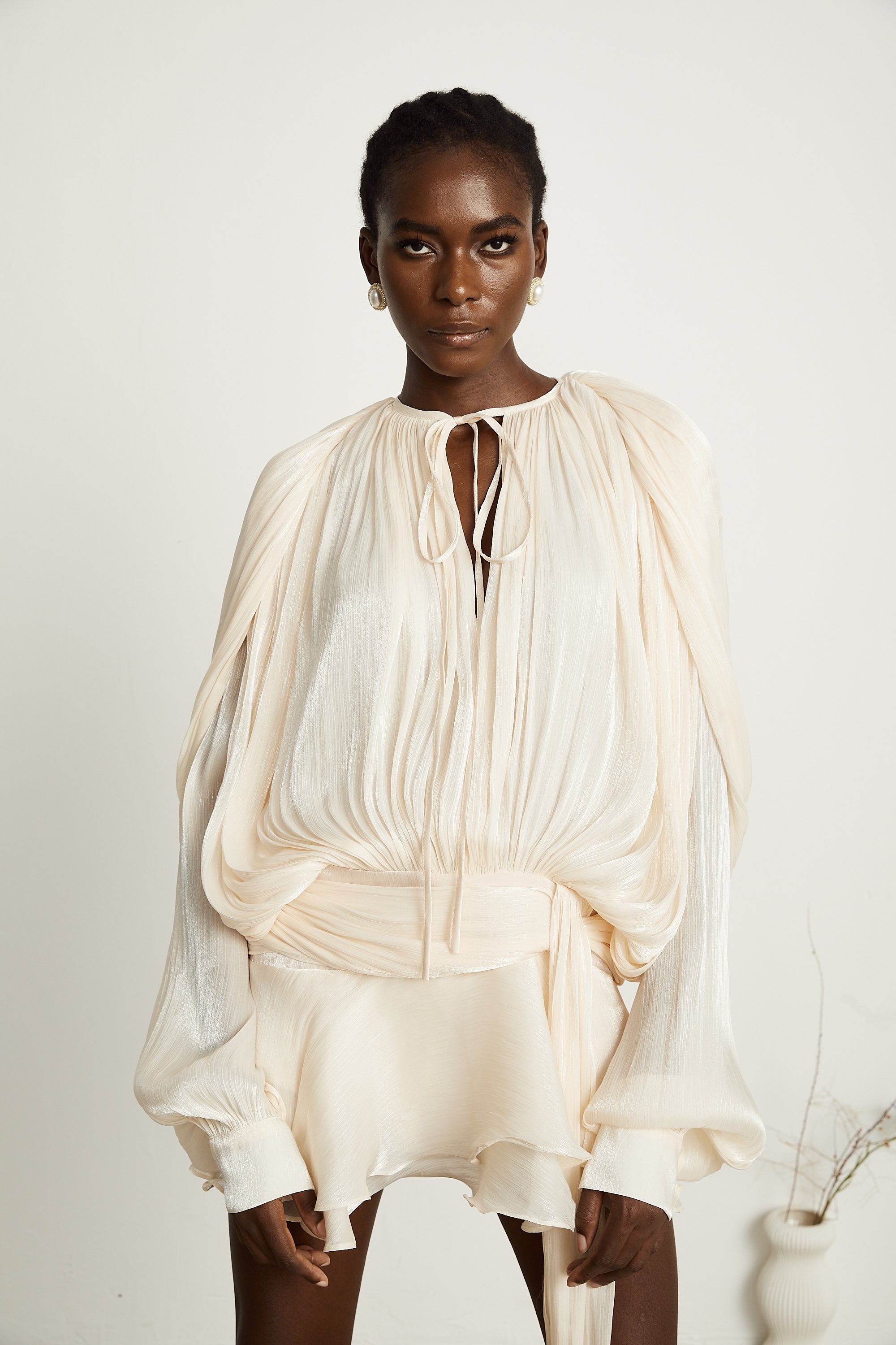 Eugenie Pleated Mini Dress by SIENA - image 3
