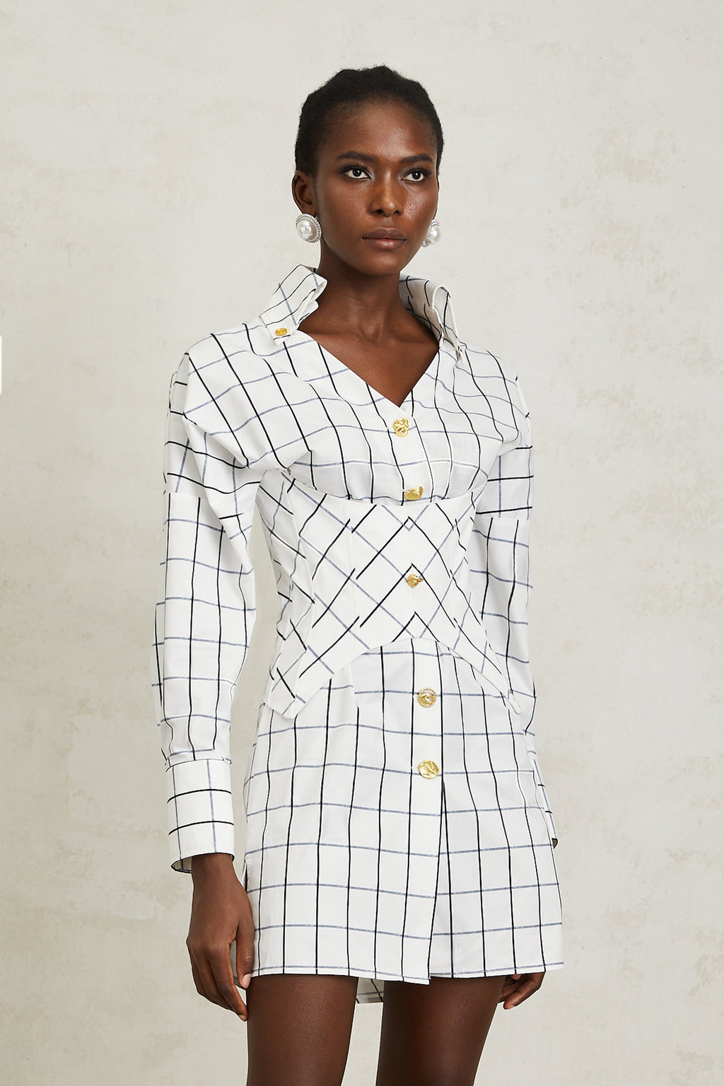 Quintina Buttoned Mini Dress by SIENA