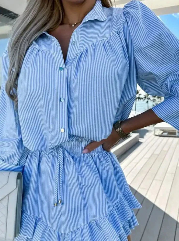 Striped Buttoned Skirt Set by SIENA - image 2