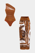 Printed Asymmetric Bikini Set by SIENA