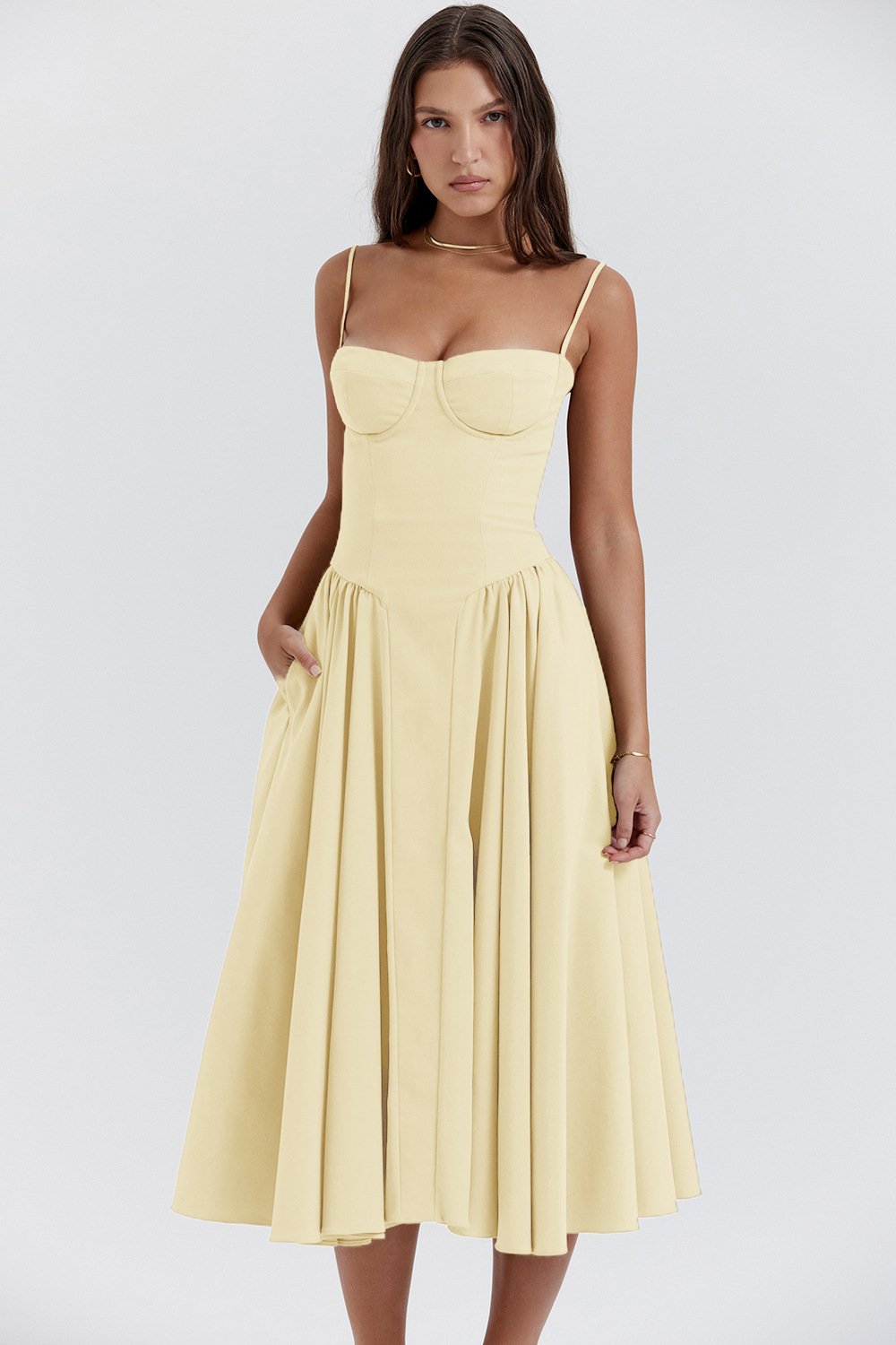 Sleeveless Corset Midi Dress by SIENA