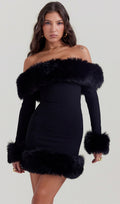 Madeleine Faux Fur Mini Dress by SIENA