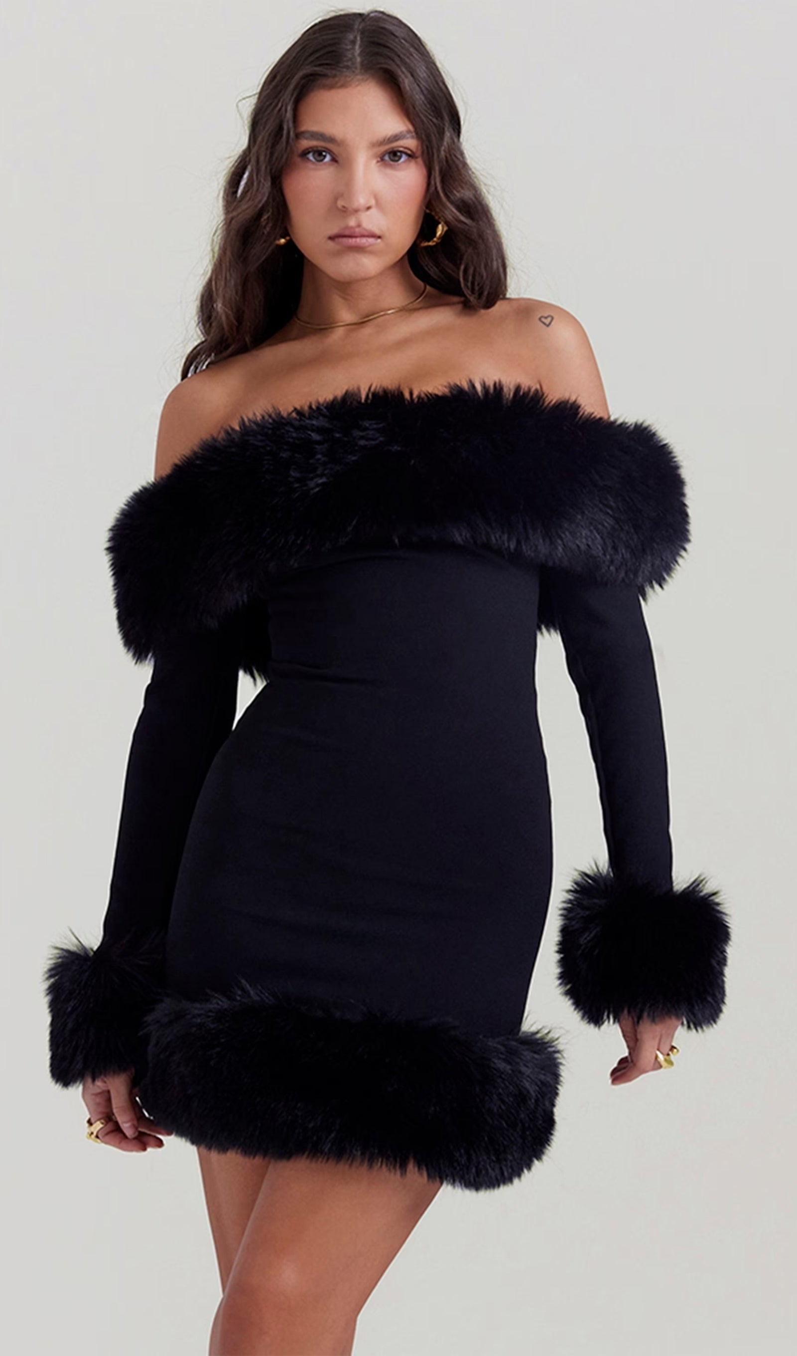 Madeleine Faux Fur Mini Dress by SIENA