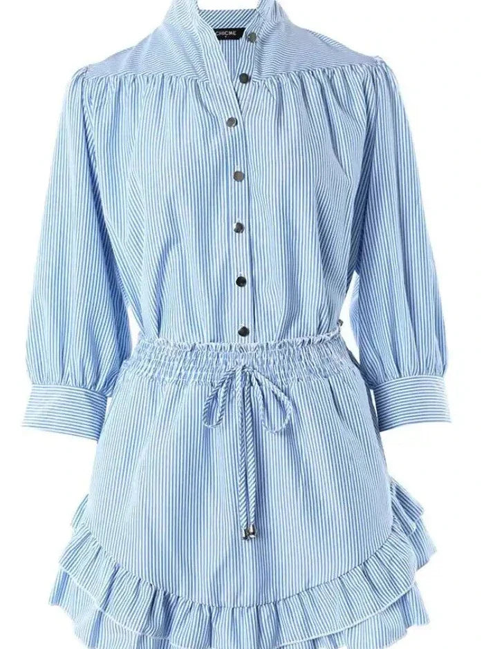 Striped Buttoned Skirt Set by SIENA - image 3