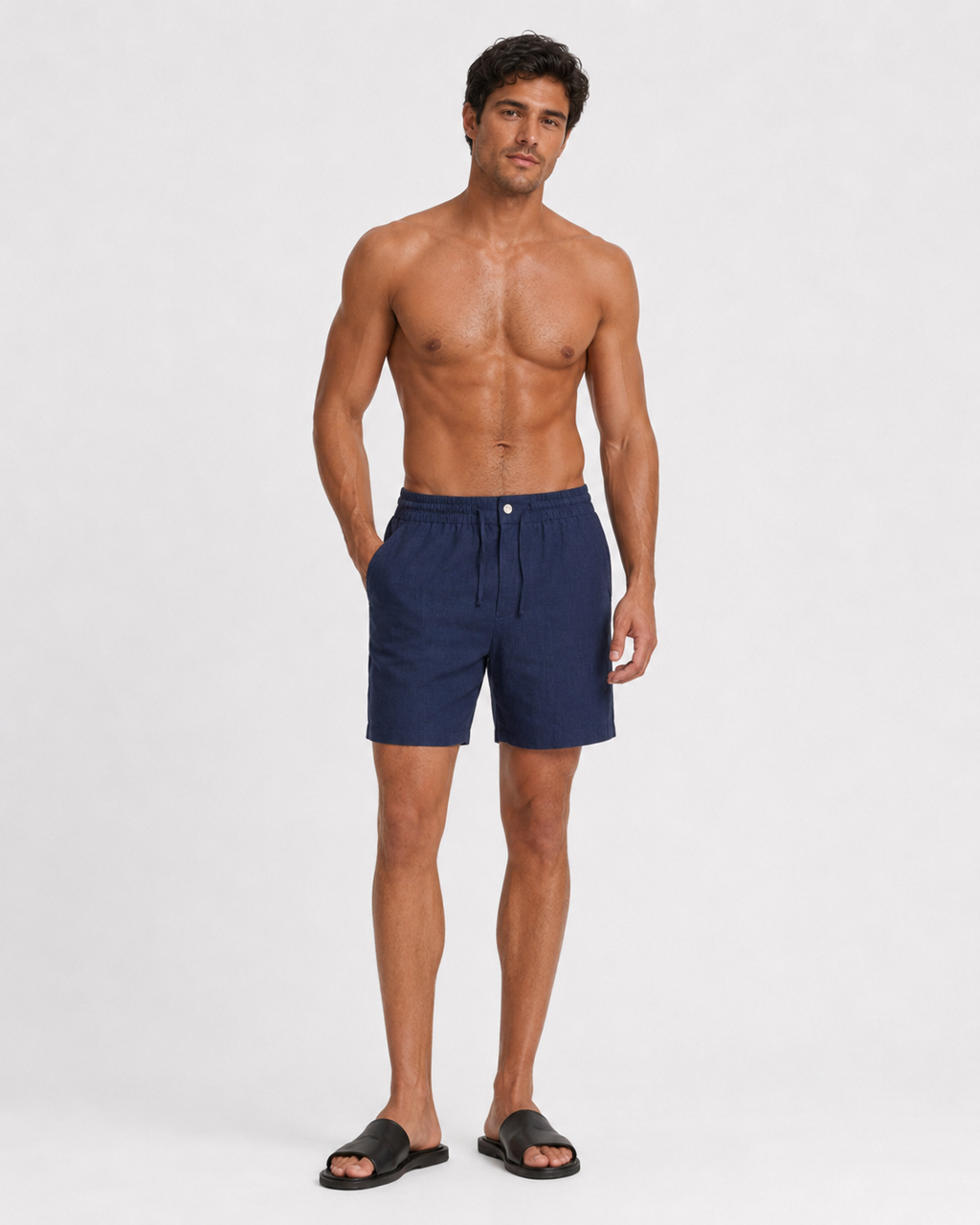 Riva Linen Shorts Blue