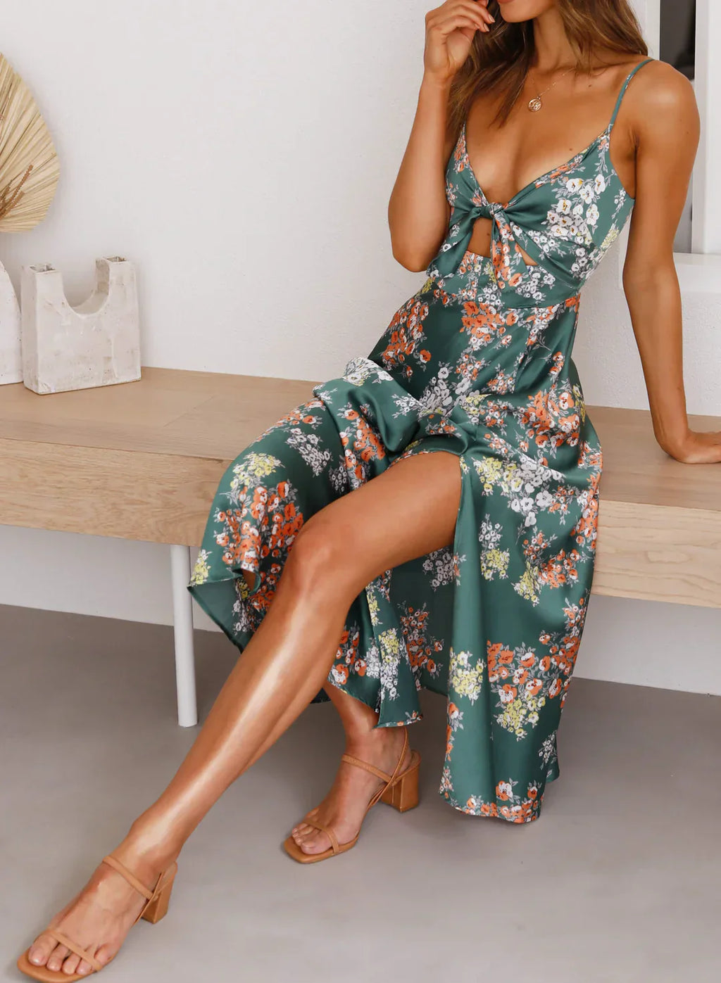 Saten Linen Satin Dress by SIENA - image 3
