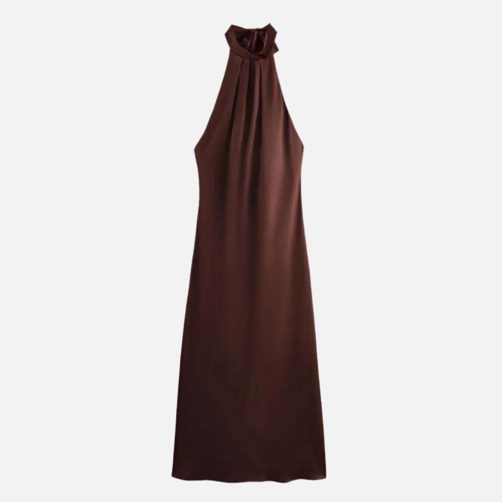 Boyundan Satin Maxi Dress by SIENA