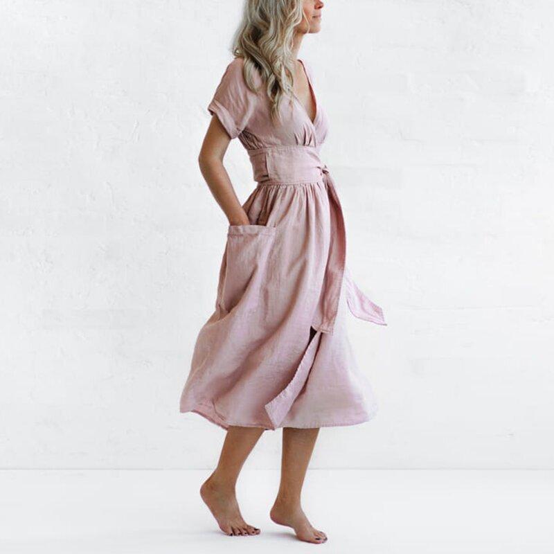 Fashion Linen Midi Dress by SIENA - image 2