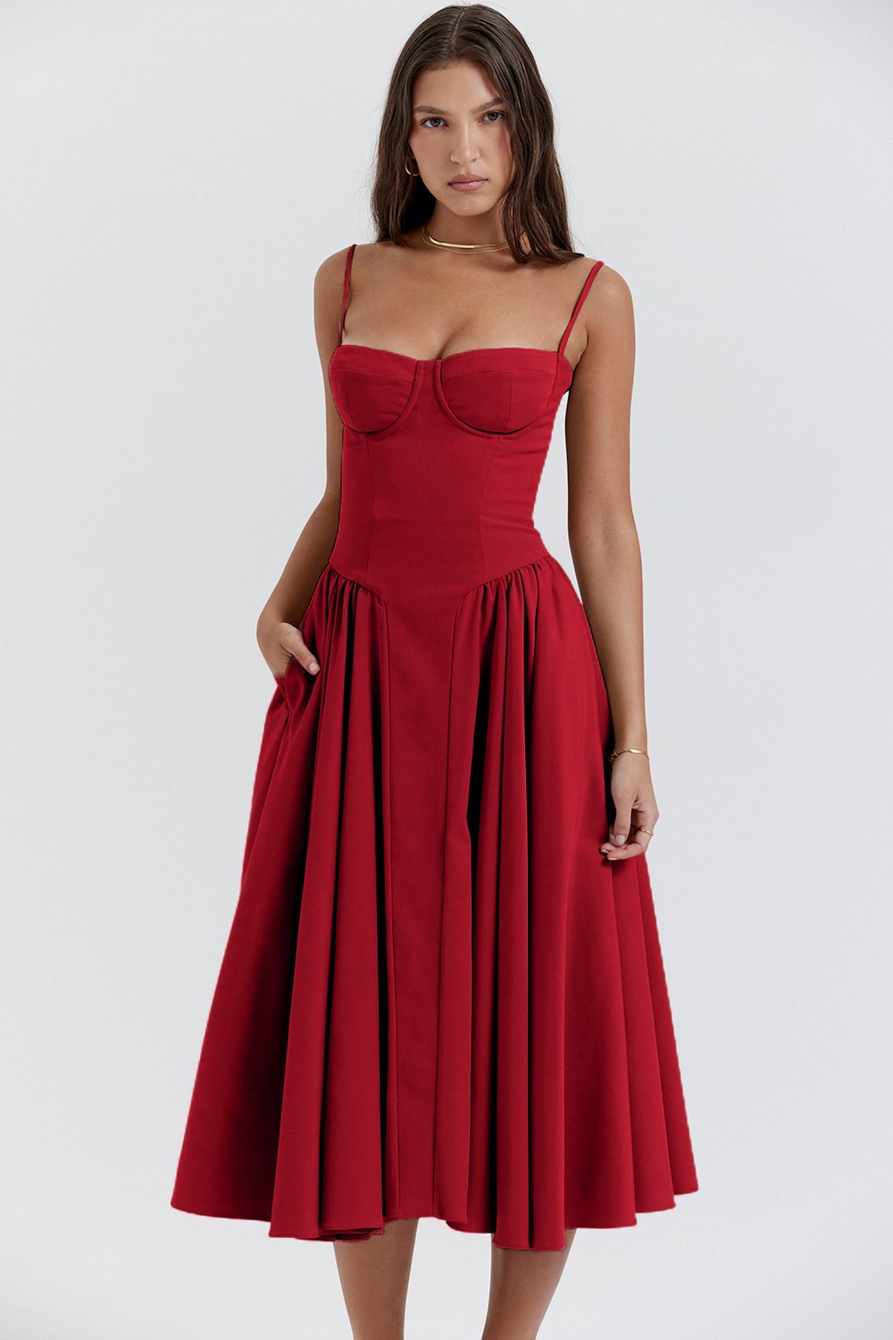 Sleeveless Corset Midi Dress by SIENA - image 3