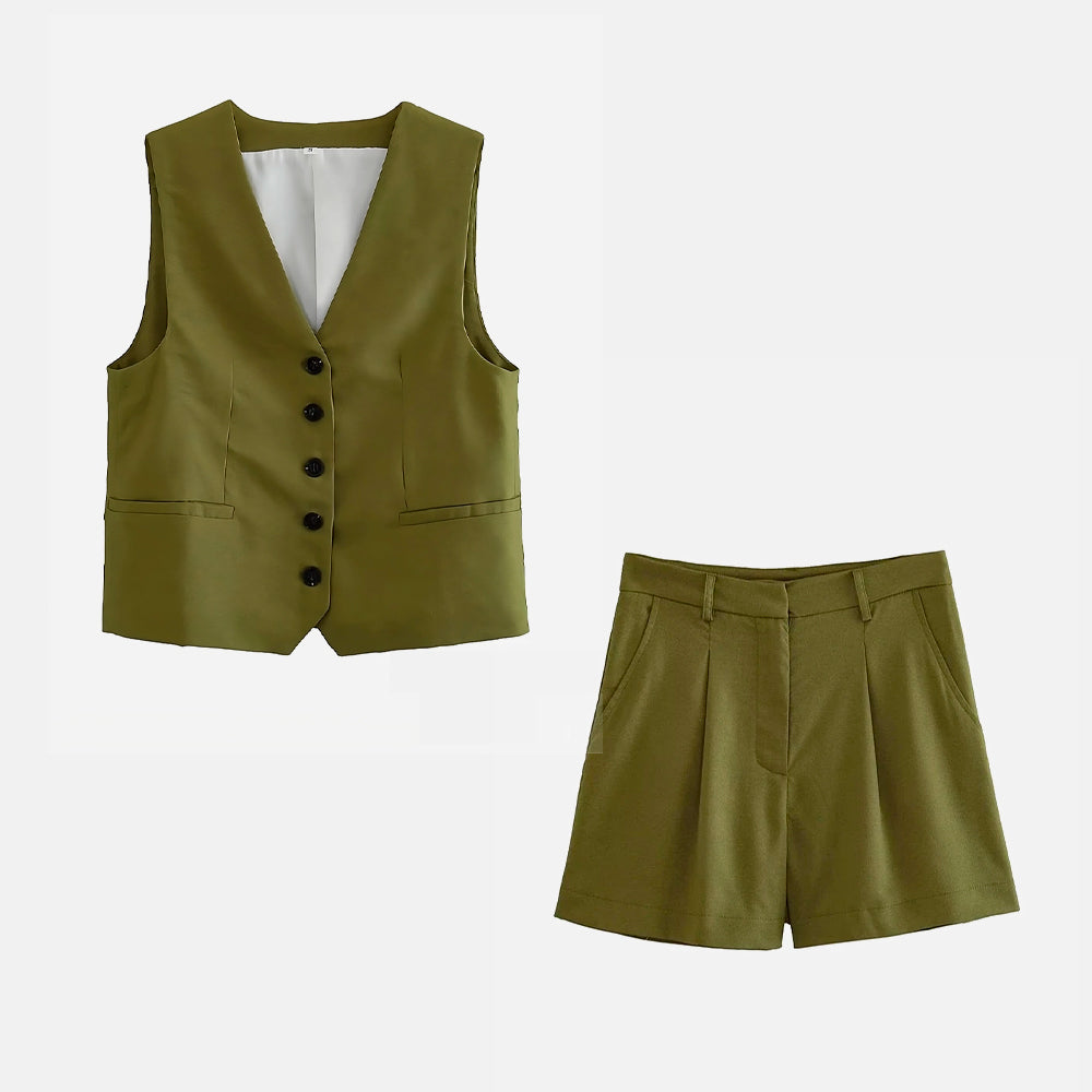 Scan Linen Shorts Set by SIENA