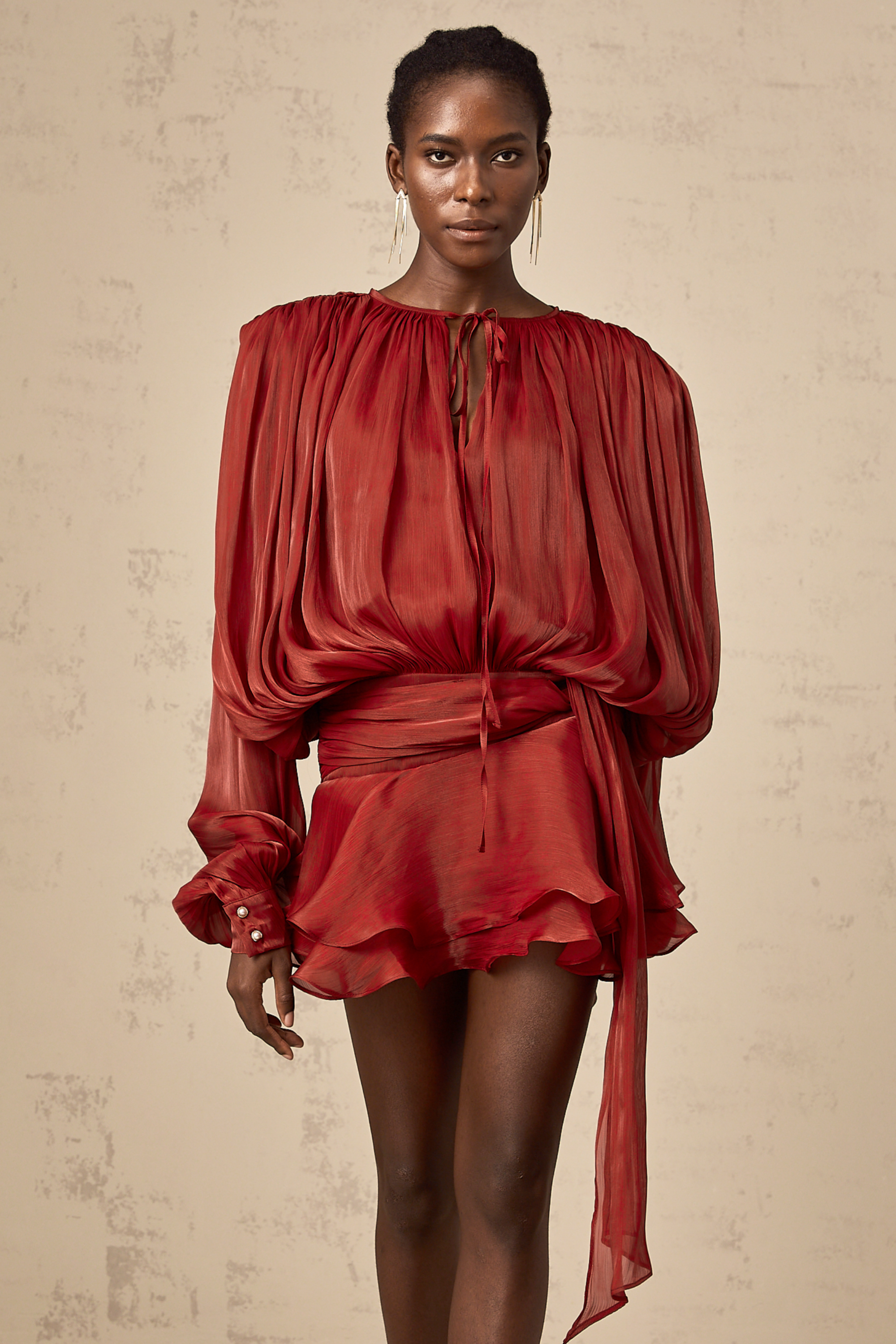 Eugenie Pleated Mini Dress by SIENA