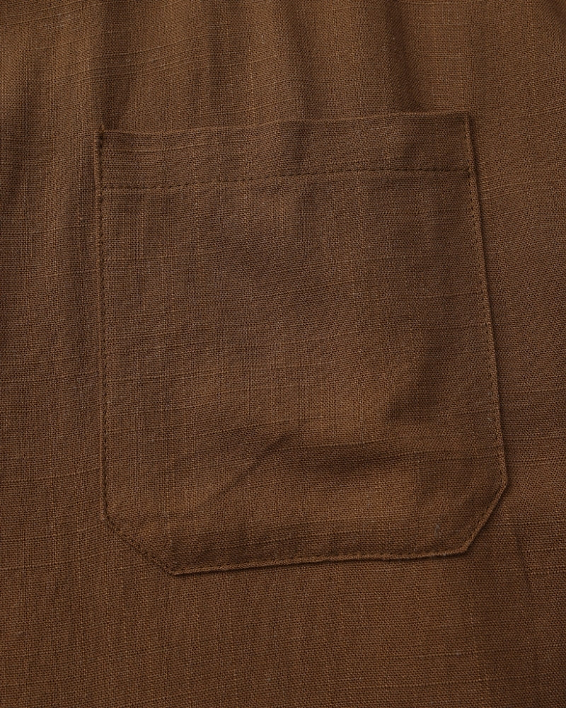 Mandarin Collar Shirt – Textured Cotton Mandarin Shirt
