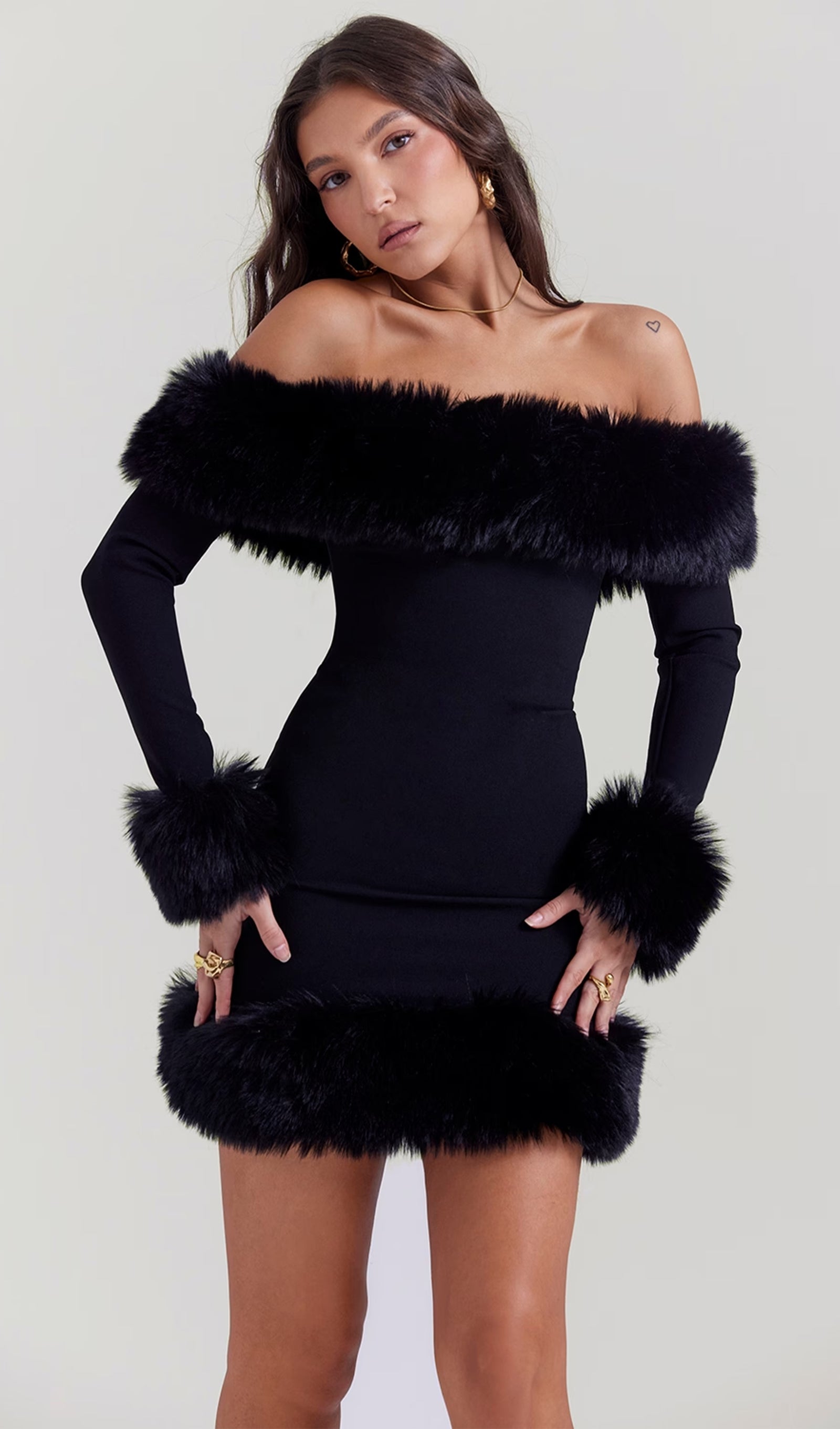 Madeleine Faux Fur Mini Dress by SIENA - image 5