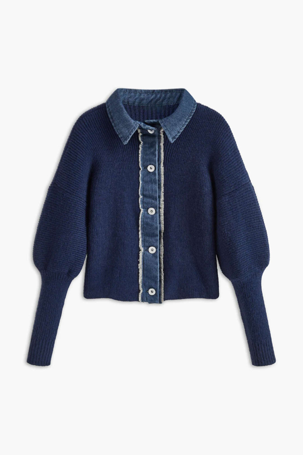 Denim Buttoned Knit Top by SIENA