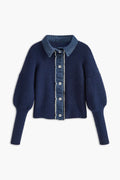 Denim Buttoned Knit Top by SIENA