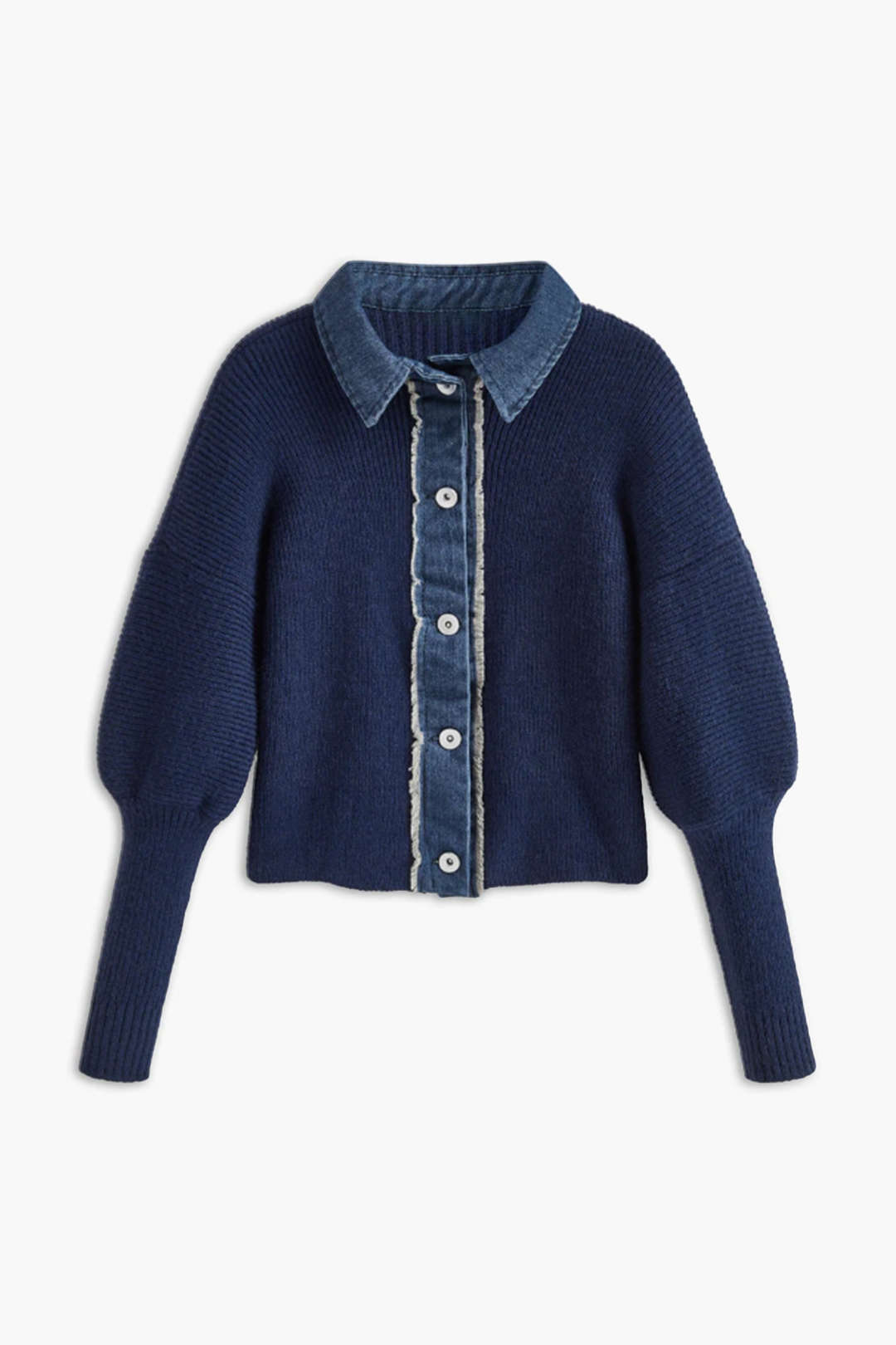 Denim Buttoned Knit Top by SIENA