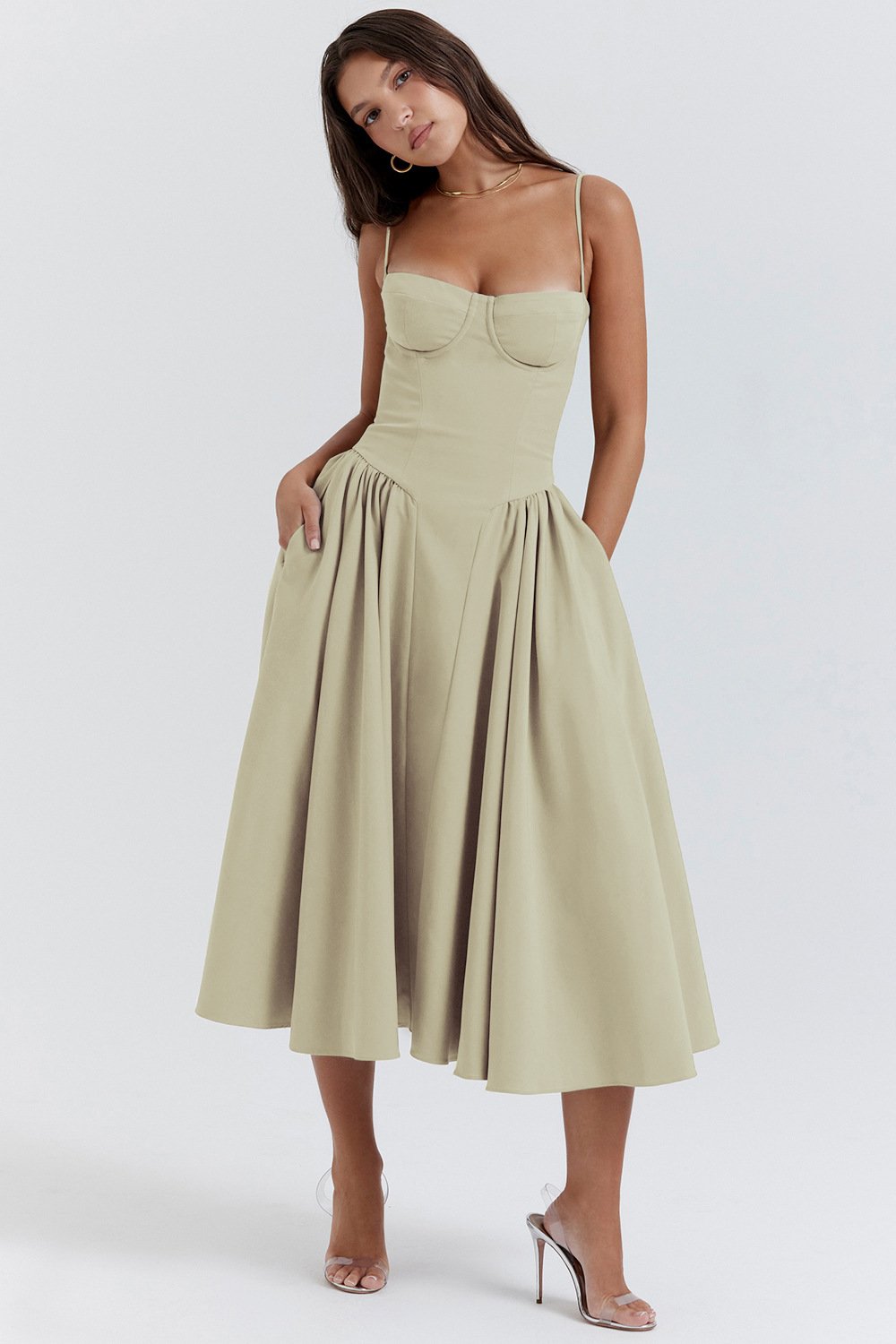 Sleeveless Corset Midi Dress by SIENA - image 10