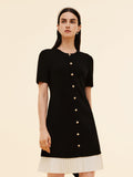 Bloklu Pleated Mini Dress by SIENA