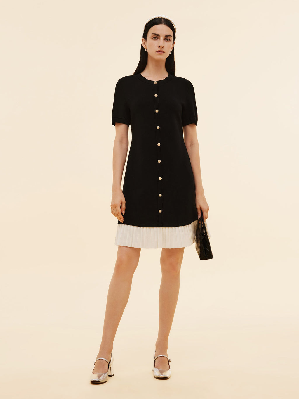 Bloklu Pleated Mini Dress by SIENA - image 2