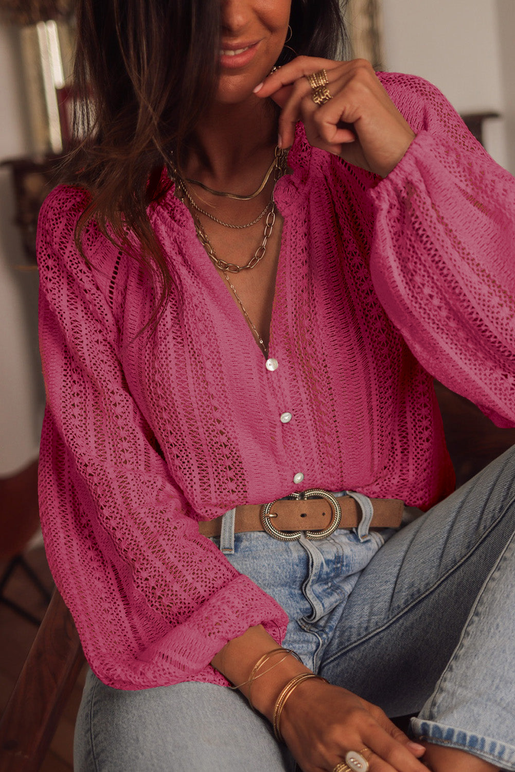 Rose Lace Shirt by SIENA