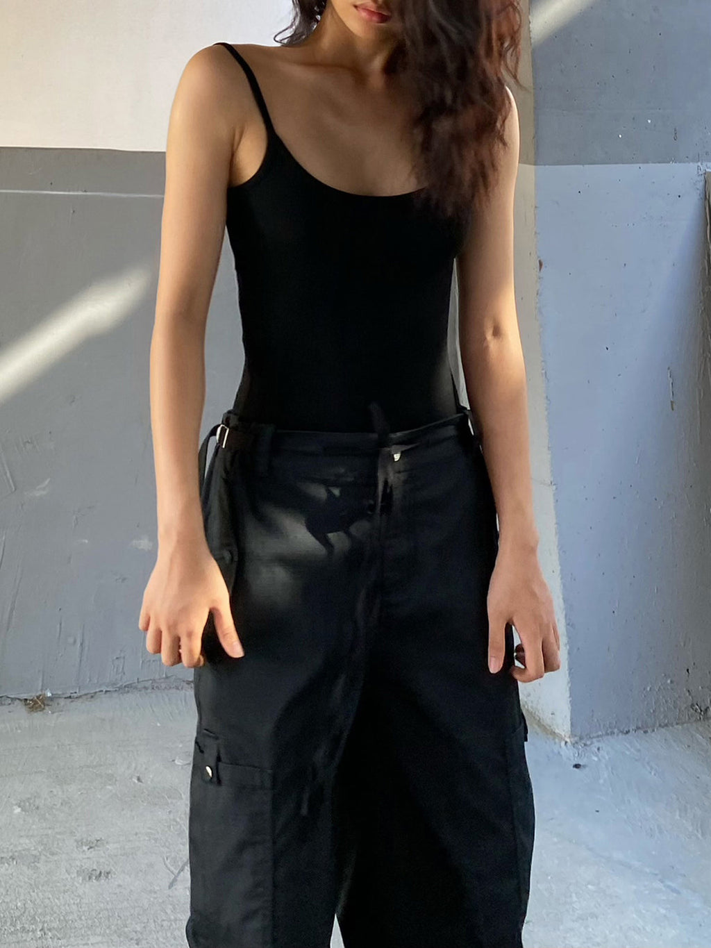 Solid Faux Leather Blouse by SIENA - image 3