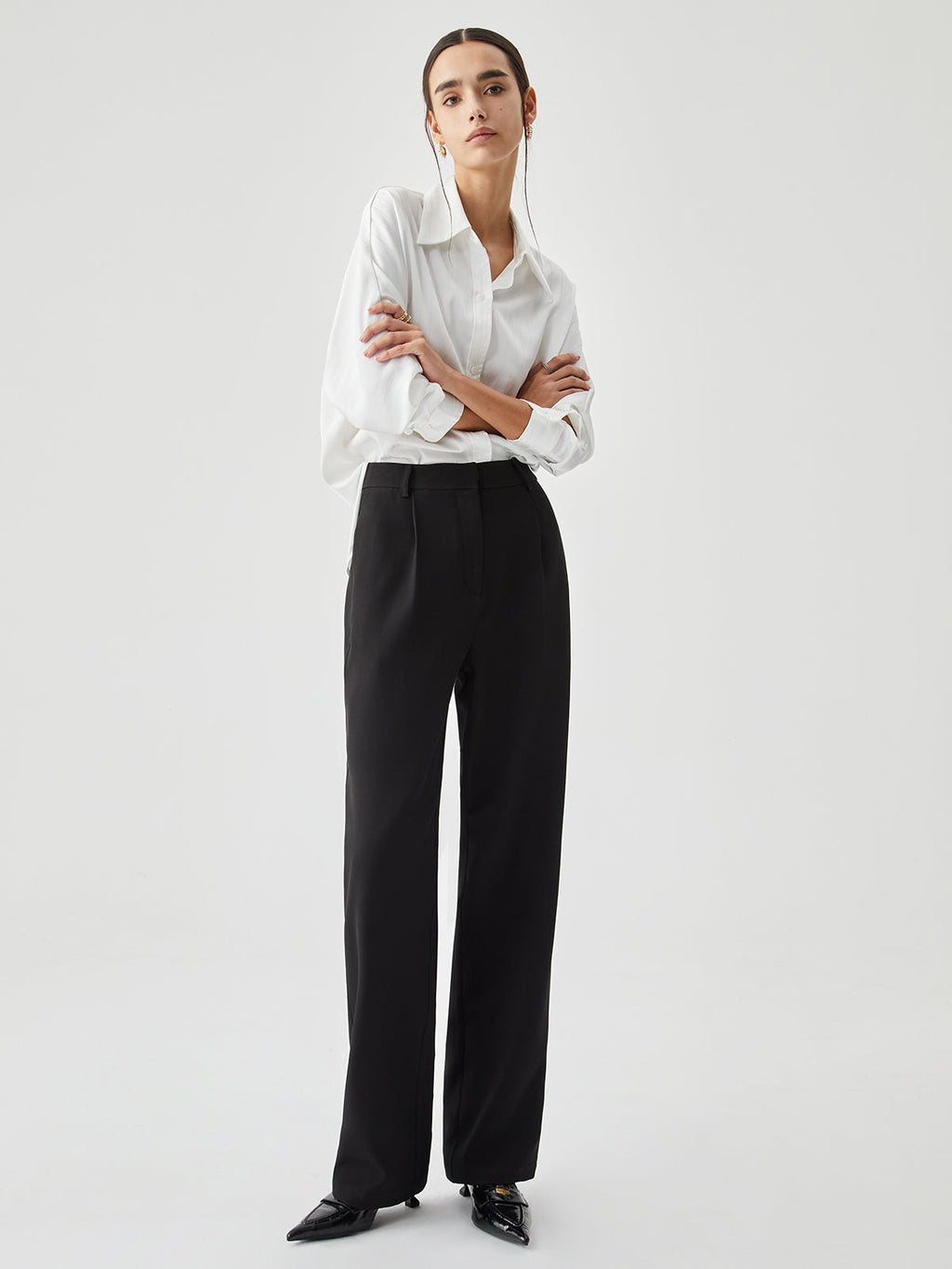 Straight Pleated Tailored Pants by SIENA - image 3