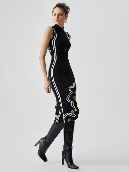 Ailith Asymmetric Midi Dress by SIENA