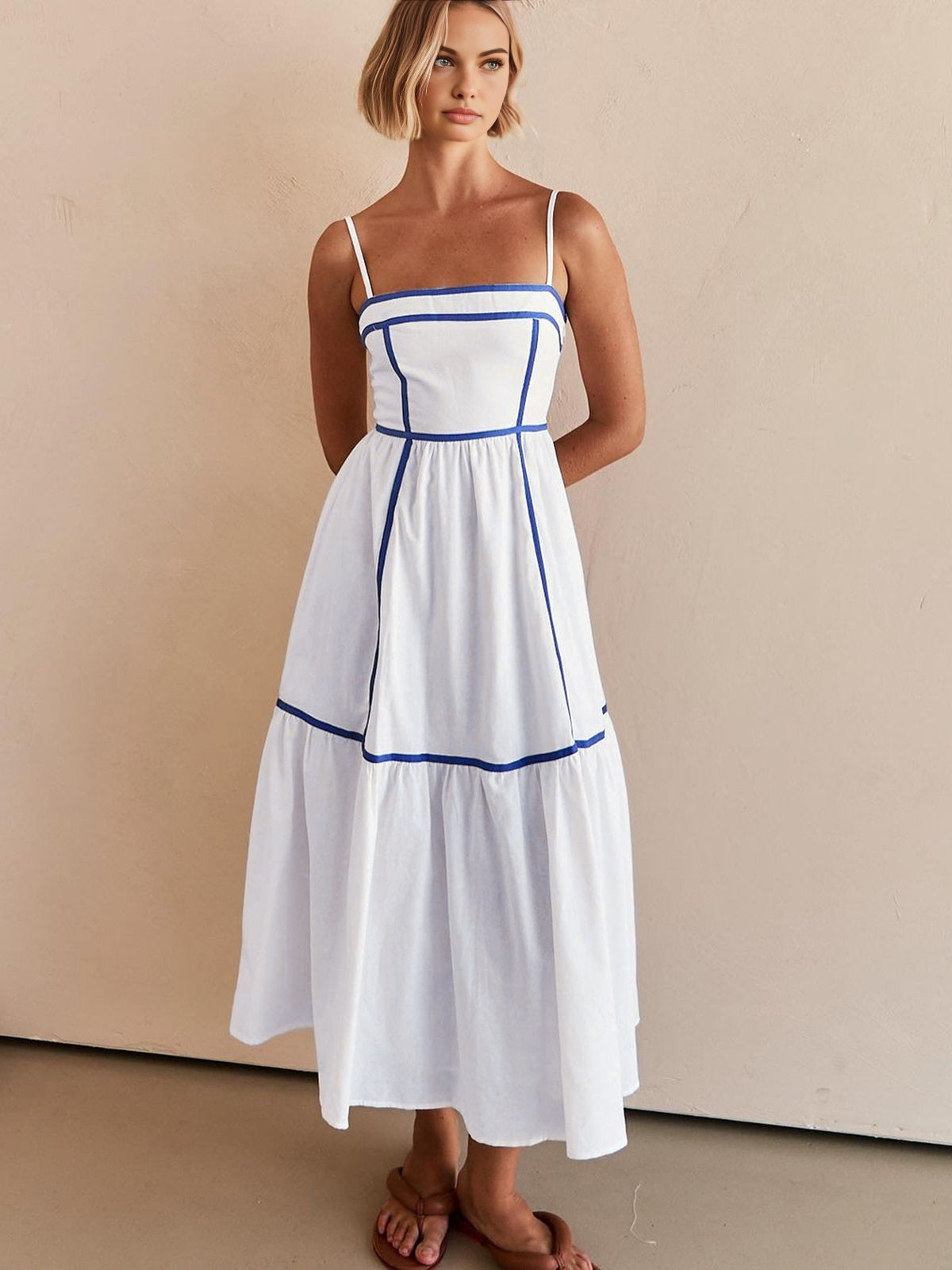 Contrast Midi Dress by SIENA