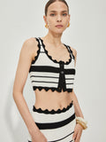 Contrast Knit Skirt Set by SIENA