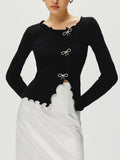 Rhinestone Bow Cardigan by SIENA