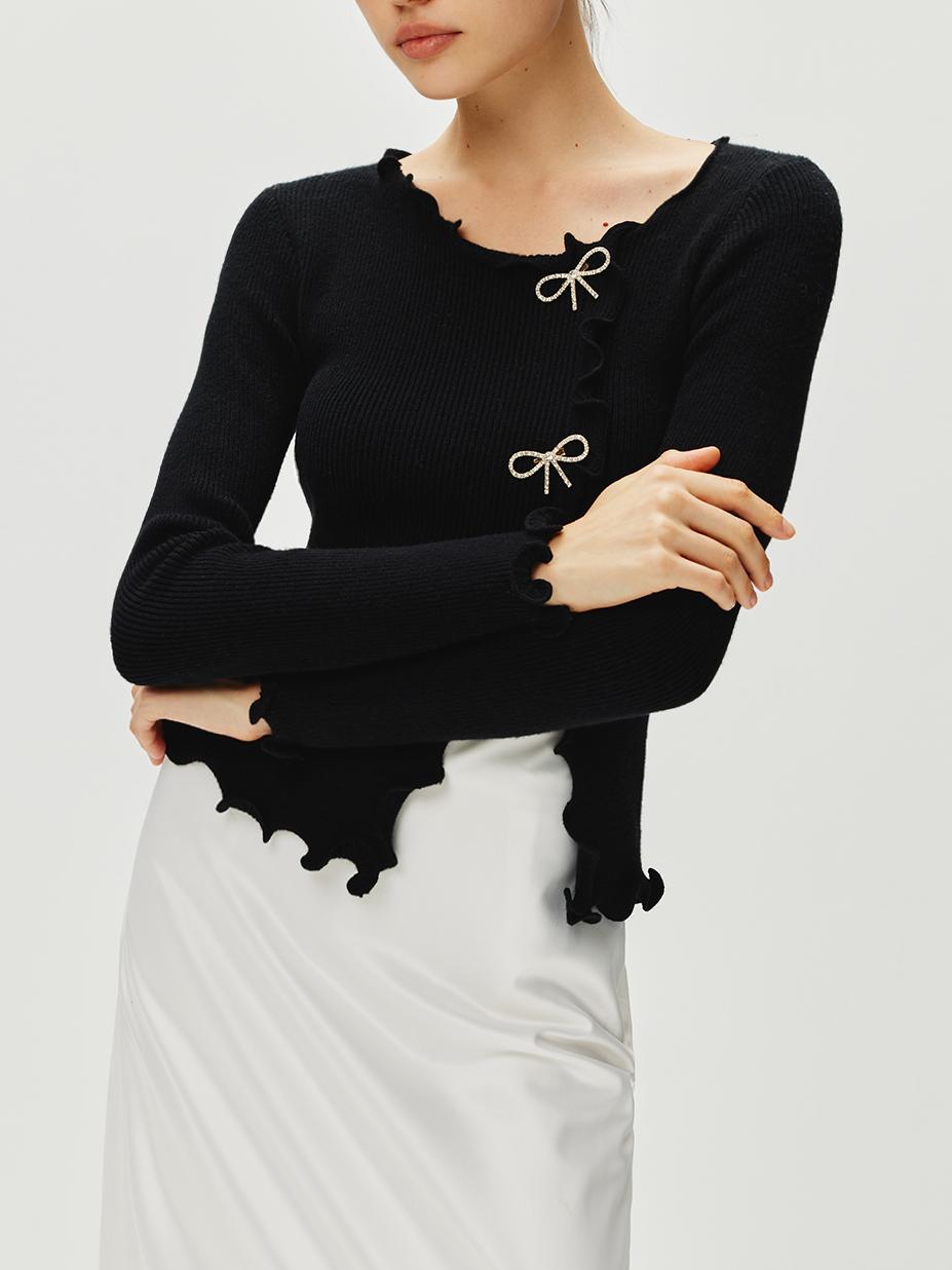 Rhinestone Bow Cardigan by SIENA - image 3