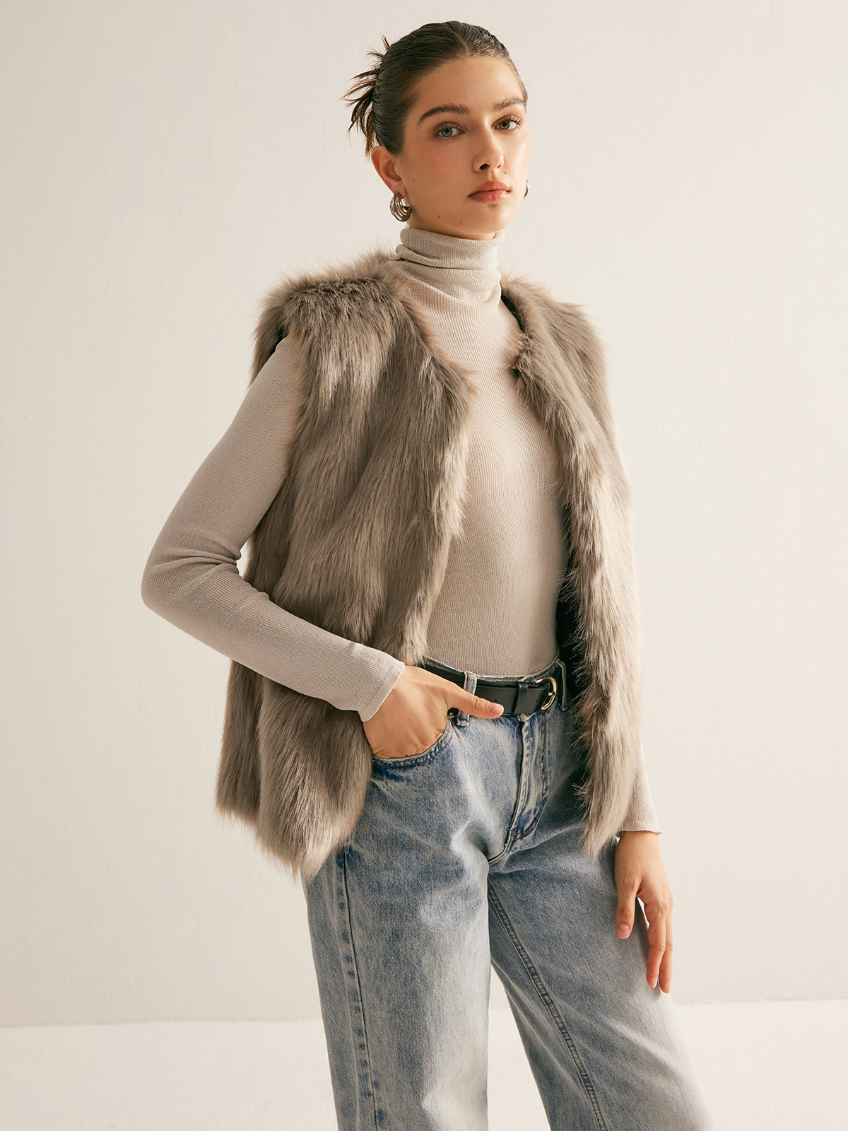 Leisure Faux Fur Vest Top by SIENA