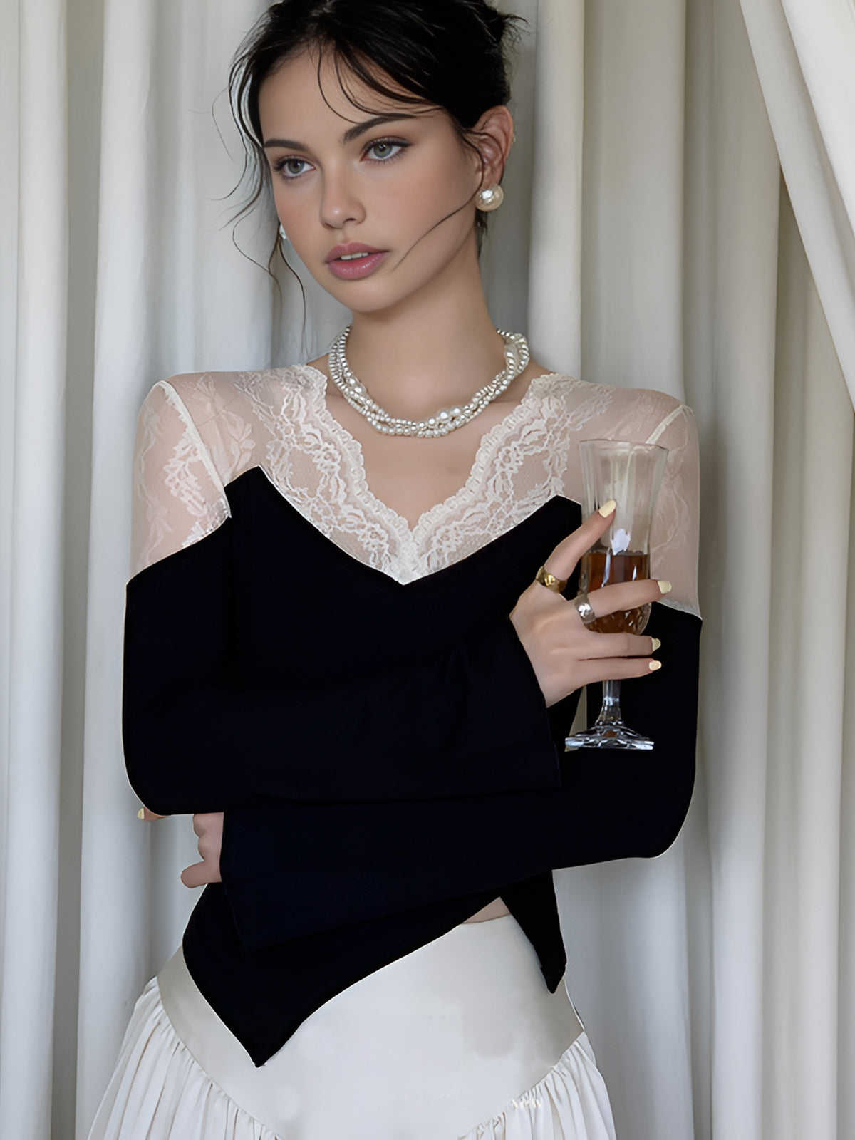 Asymmetric Lace Blouse by SIENA - image 6