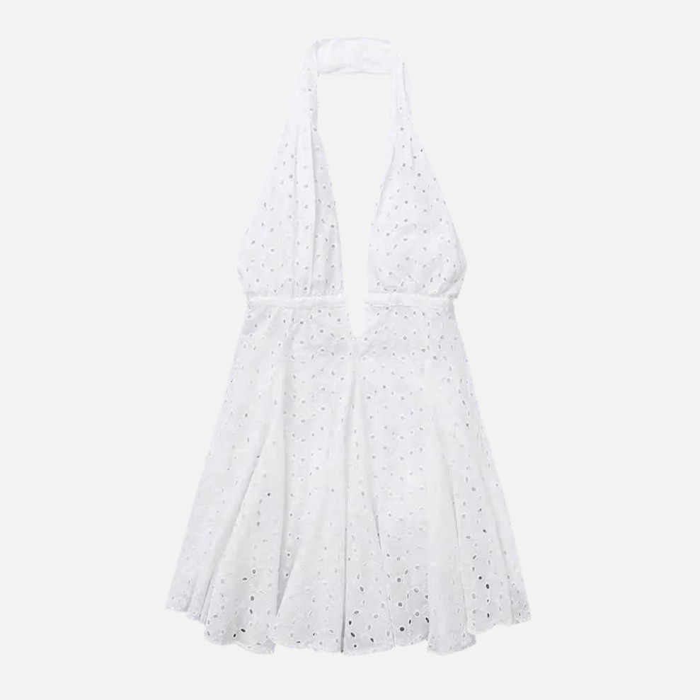 Halter Lace Mini Dress by SIENA